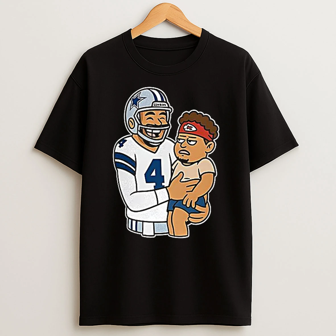 Dak Prescott Holding Carrying Baby Patrick Mahomes T Shirt