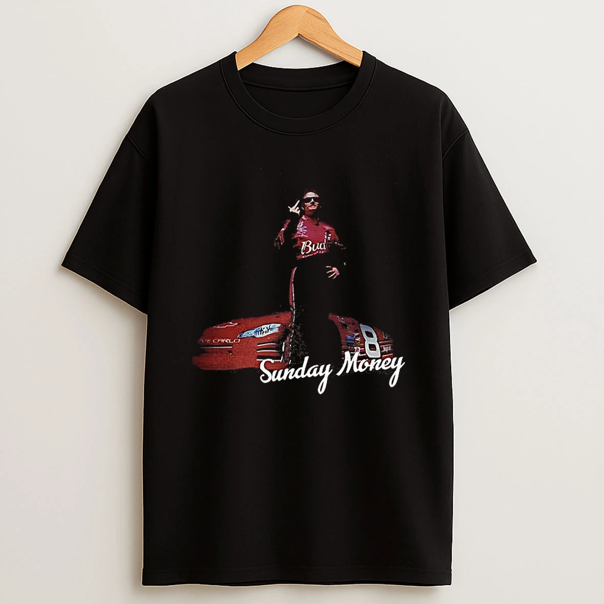 Dale Earnhardt Jr Bud Middle Finger Nascar Winston Cup Series Retro T Shirt