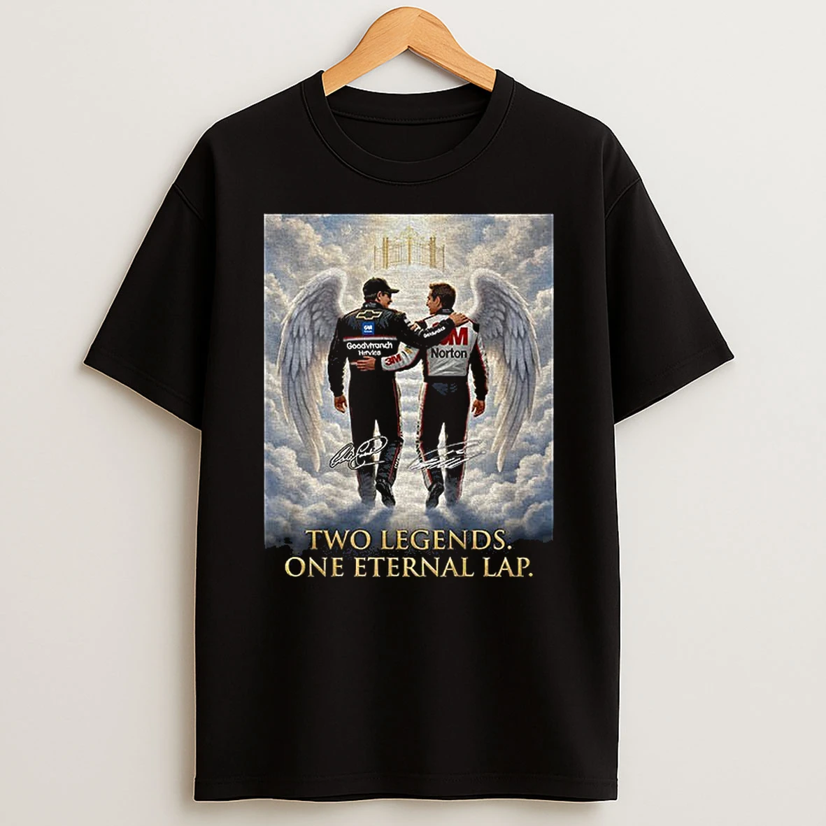 Dale Earnhardt Sr Vs Dale Earnhardt Jr Two Legends One Eternal Lap Signatures T Shirt
