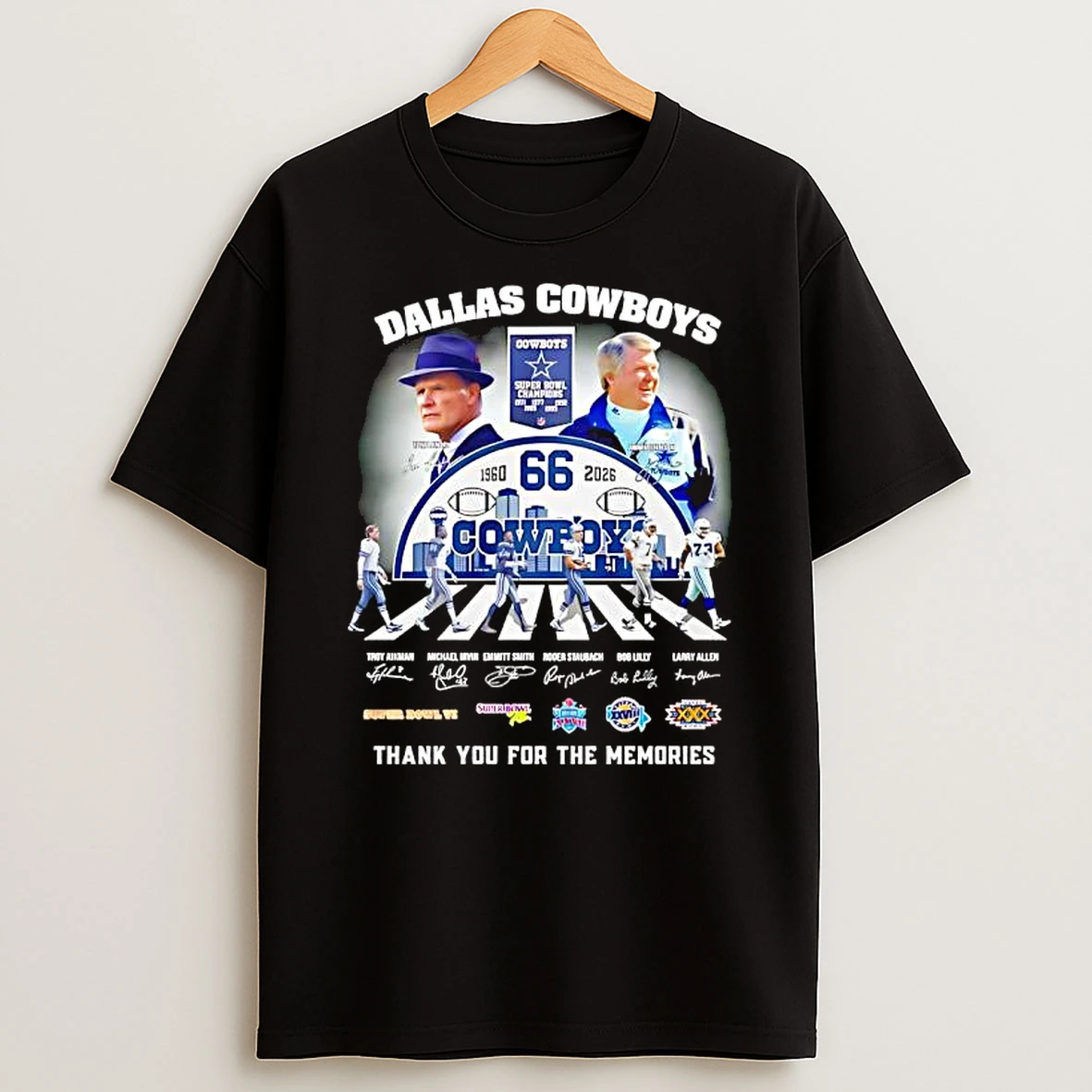 Dallas Cowboys 66 Season Thank You For The Memories Signatures T Shirt