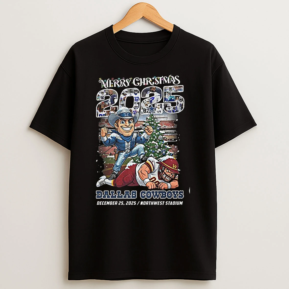 Dallas Cowboys Football Beat Washington Commanders Merry Christmas 2025 T Shirt