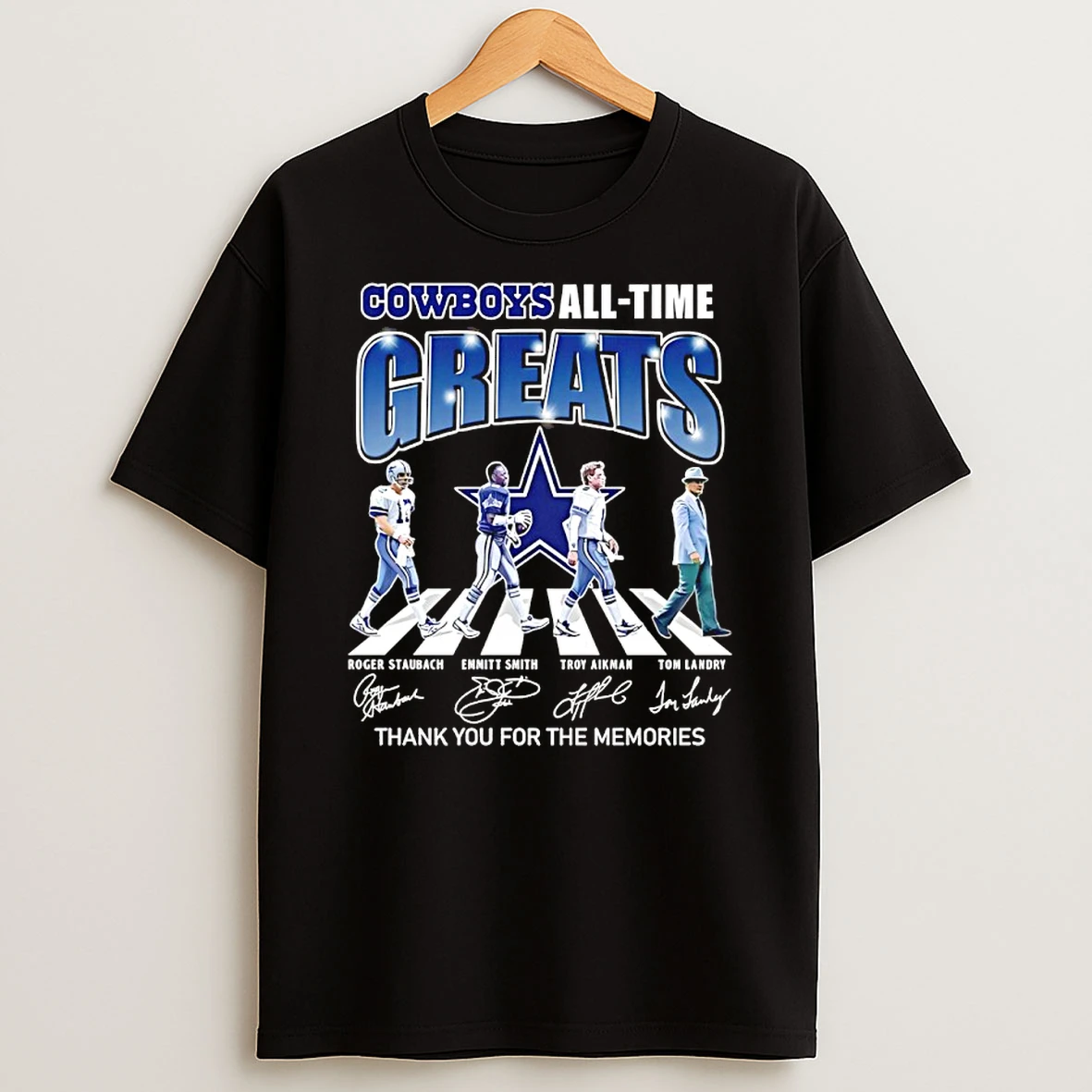 Dallas Cowboys All Time Greats Thank You For The Memories Signatures T Shirt