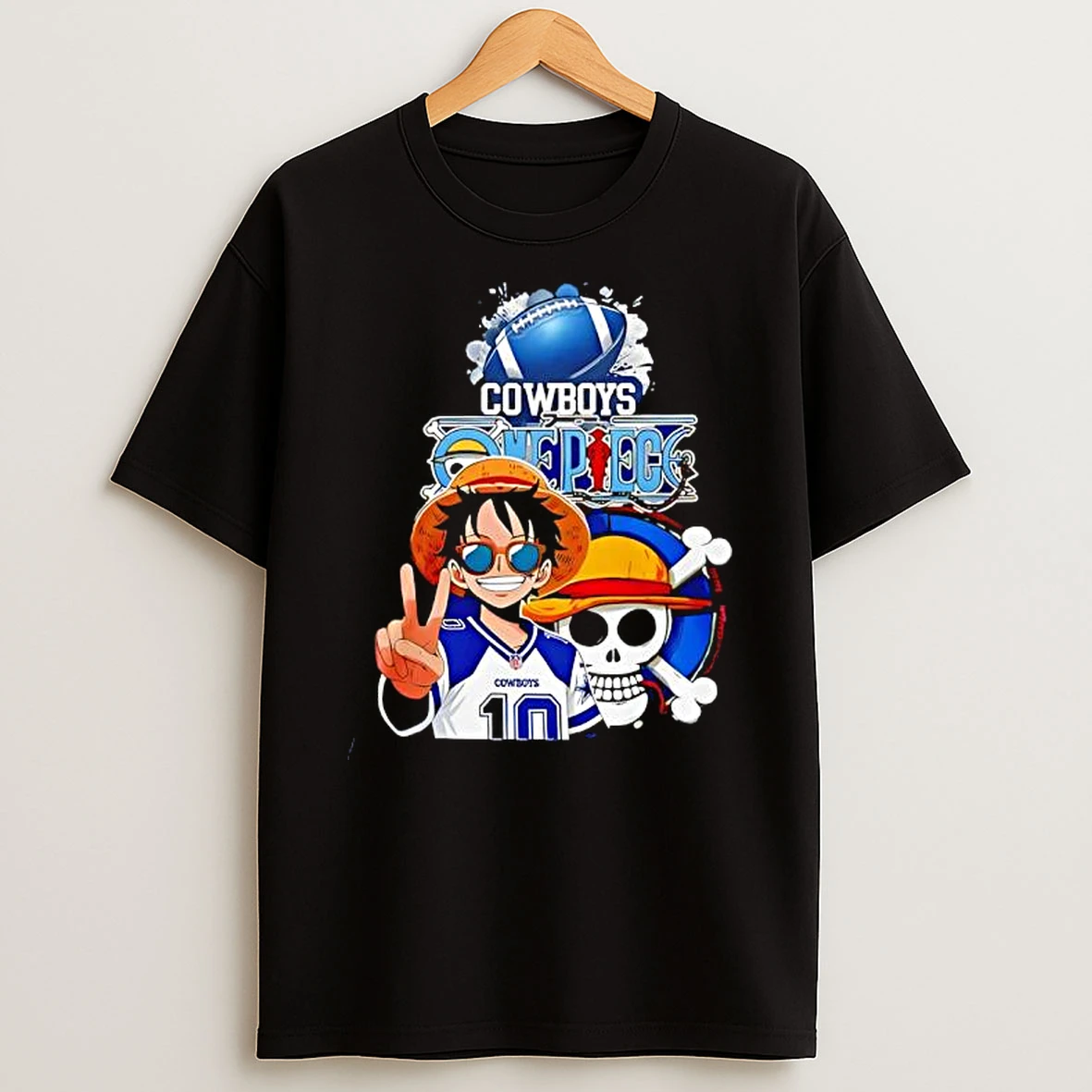 Dallas Cowboys X One Piece Jersey Americas Team Straw Hat T Shirt
