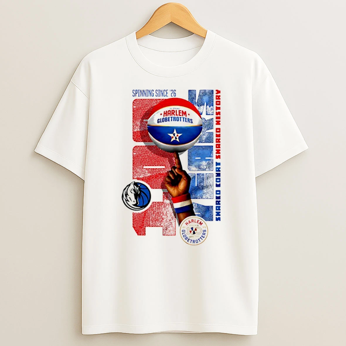 Dallas Mavericks X Harlem Globetrotters Spinning Since 26 T Shirt