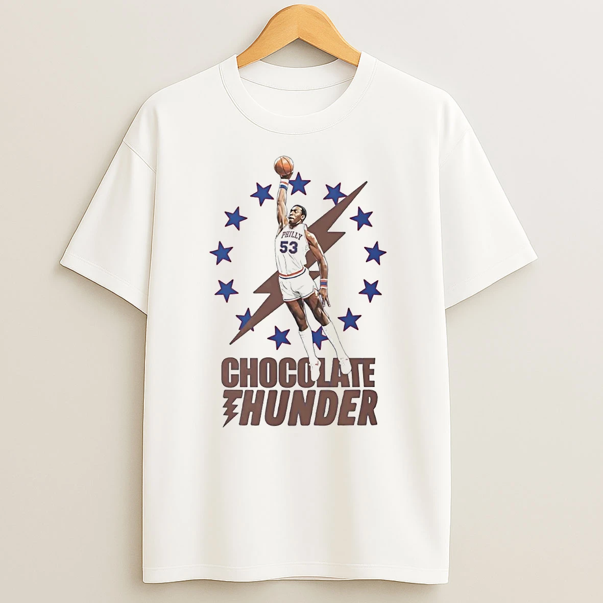 Darryl Dawkins Chocolate Thunder Philadelphia 76ers T Shirt