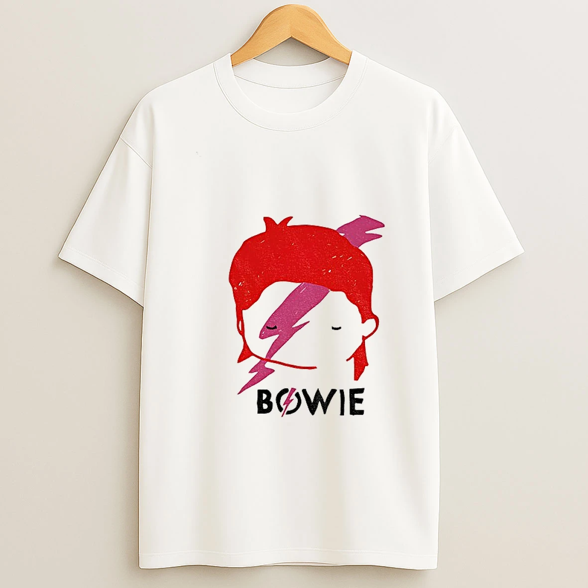 David Bowie Aladdin Sane Lightning Bolt Sketch T Shirt
