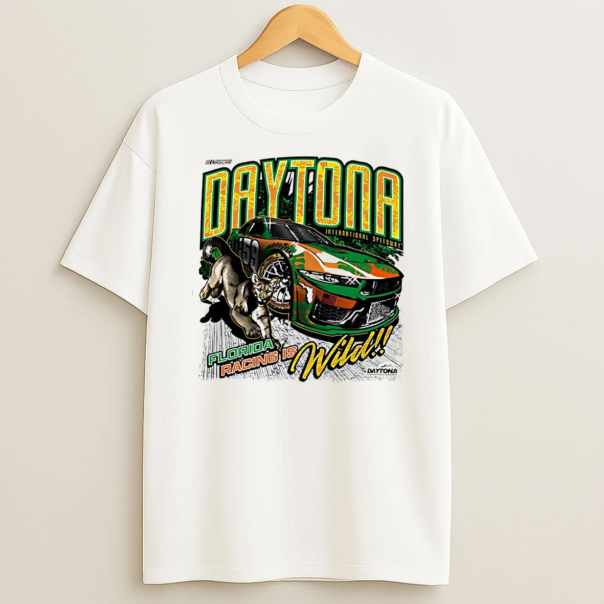 Daytona International Speedway Cream Daytona 500 Florida Racing Is Wild Circle T Shirt