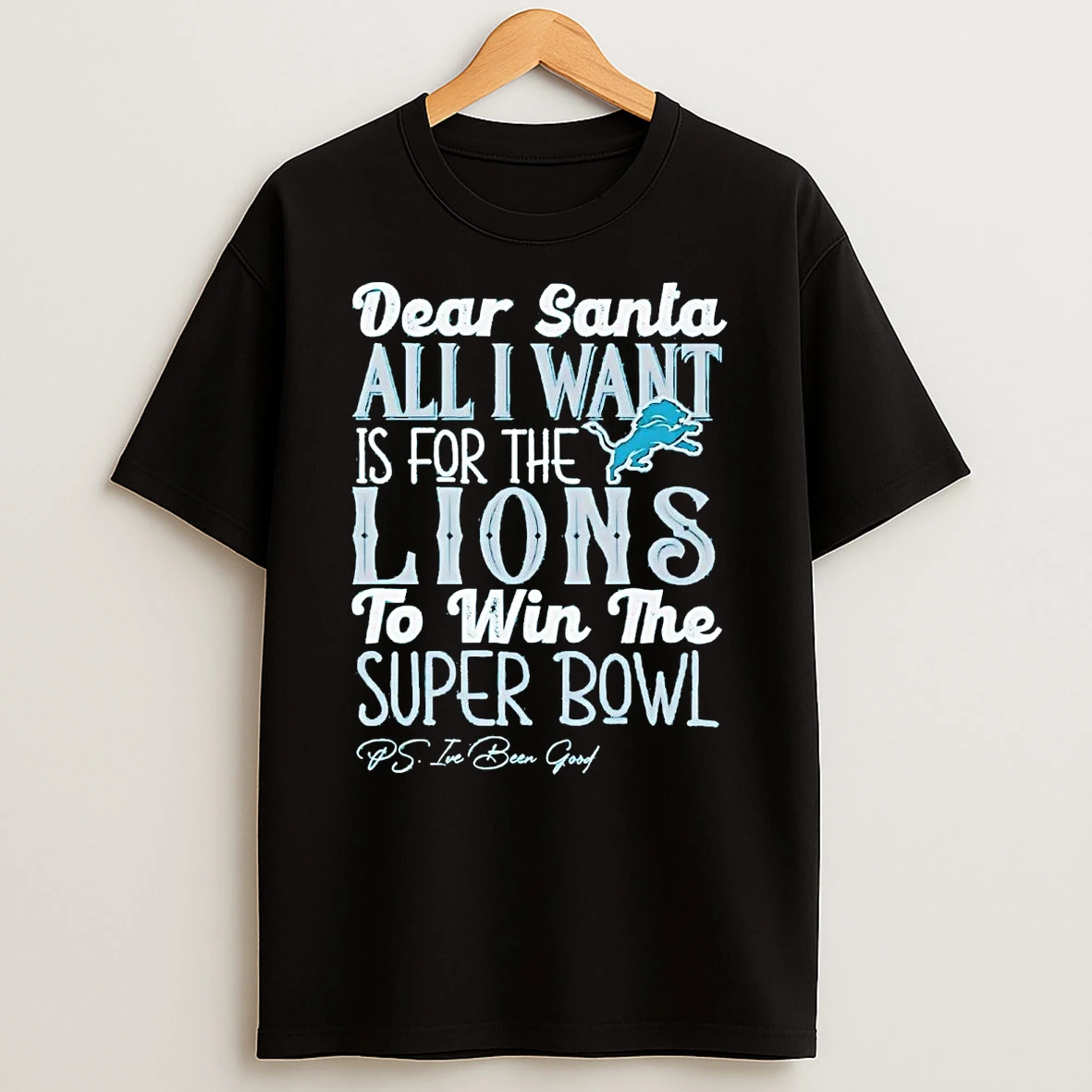 Dead Santa All I Want Is For The Detroit Lions To Win The Championship T Shirt