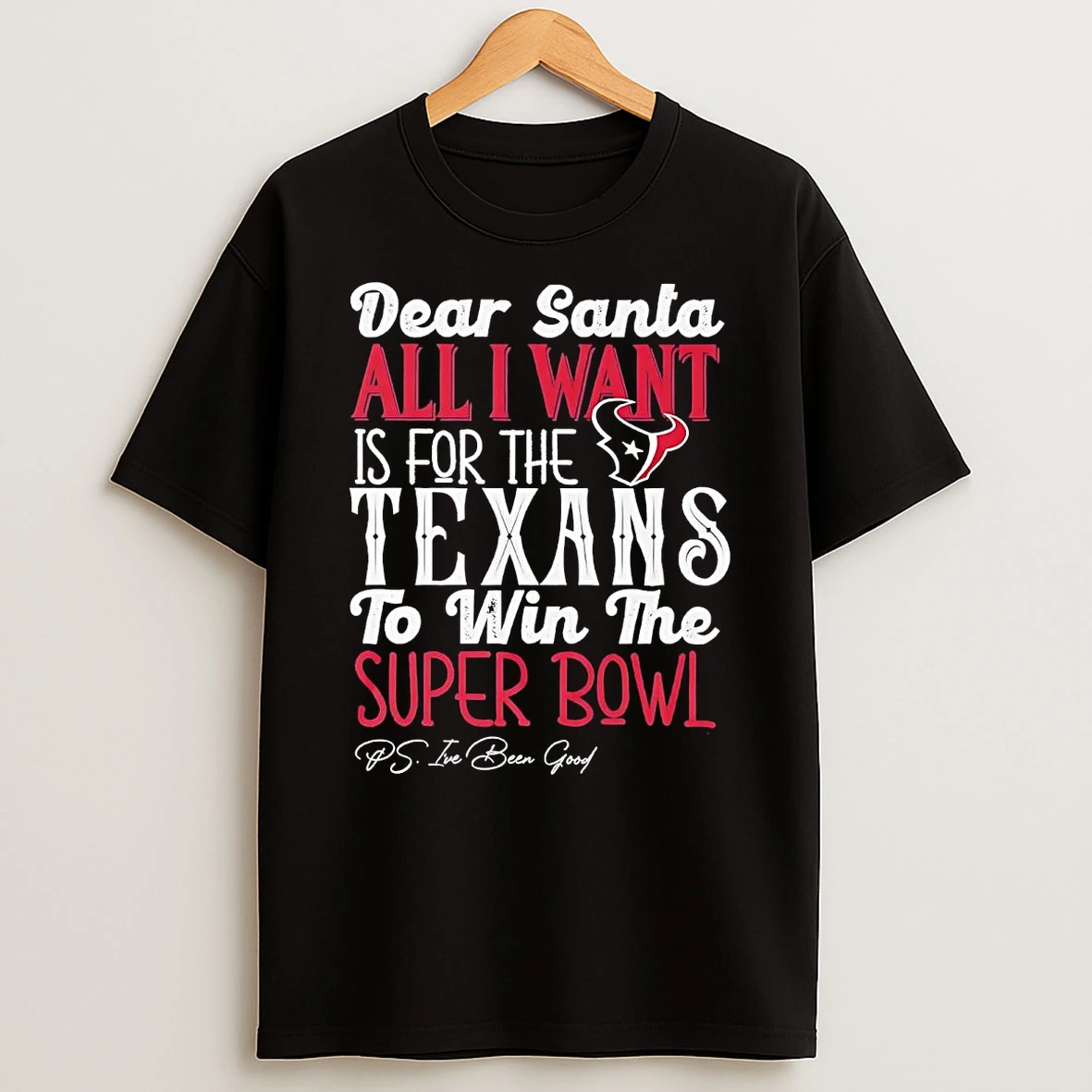 Dead Santa All I Want Is For The Houston Texans To Win The Championship T Shirt