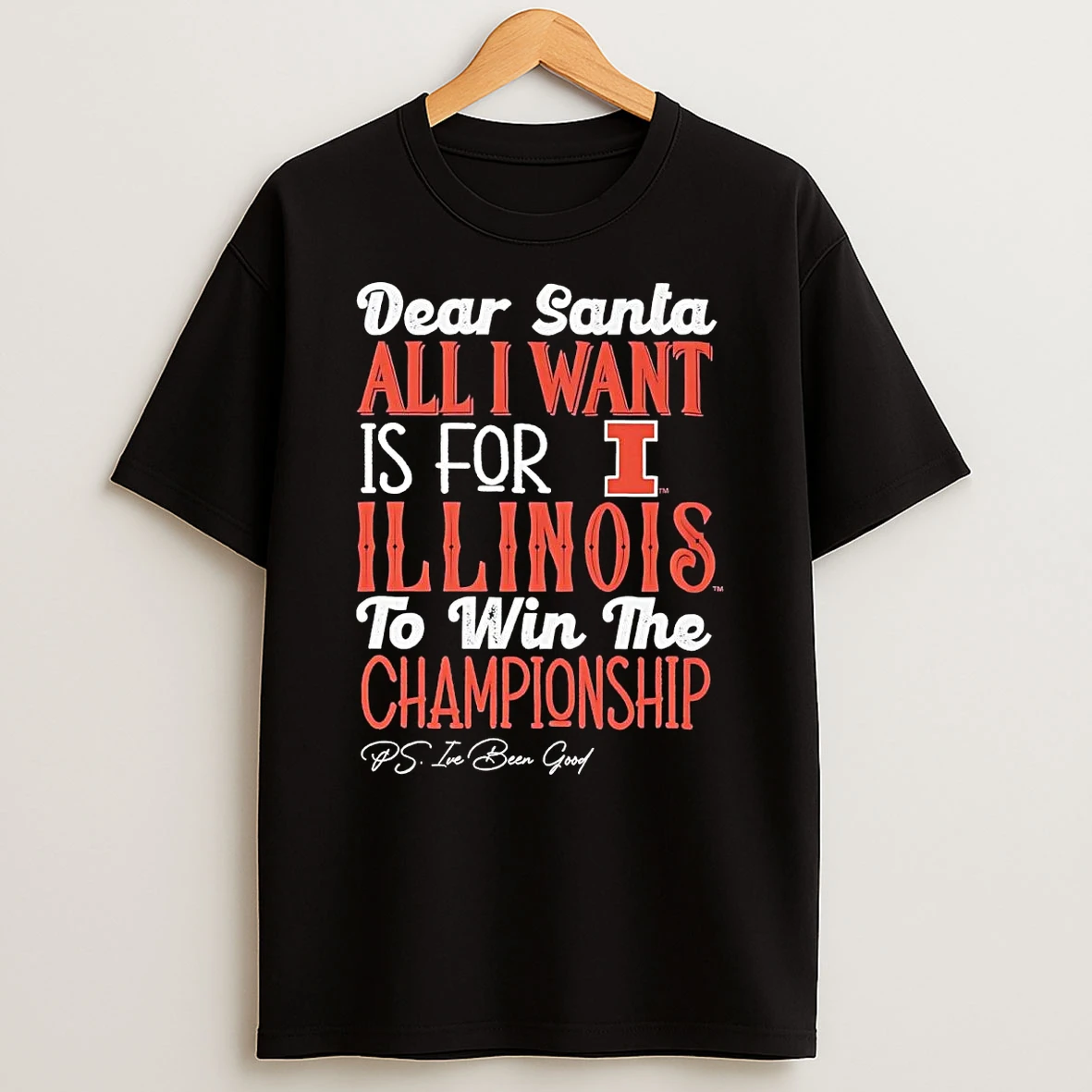 Dead Santa All I Want Is For The Illinois Fighting Illini To Win The Championship T Shirt