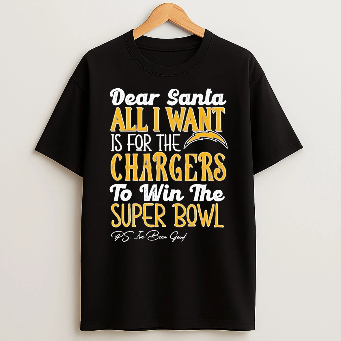 Dead Santa All I Want Is For The Los Angeles Chargers To Win The Championship T Shirt