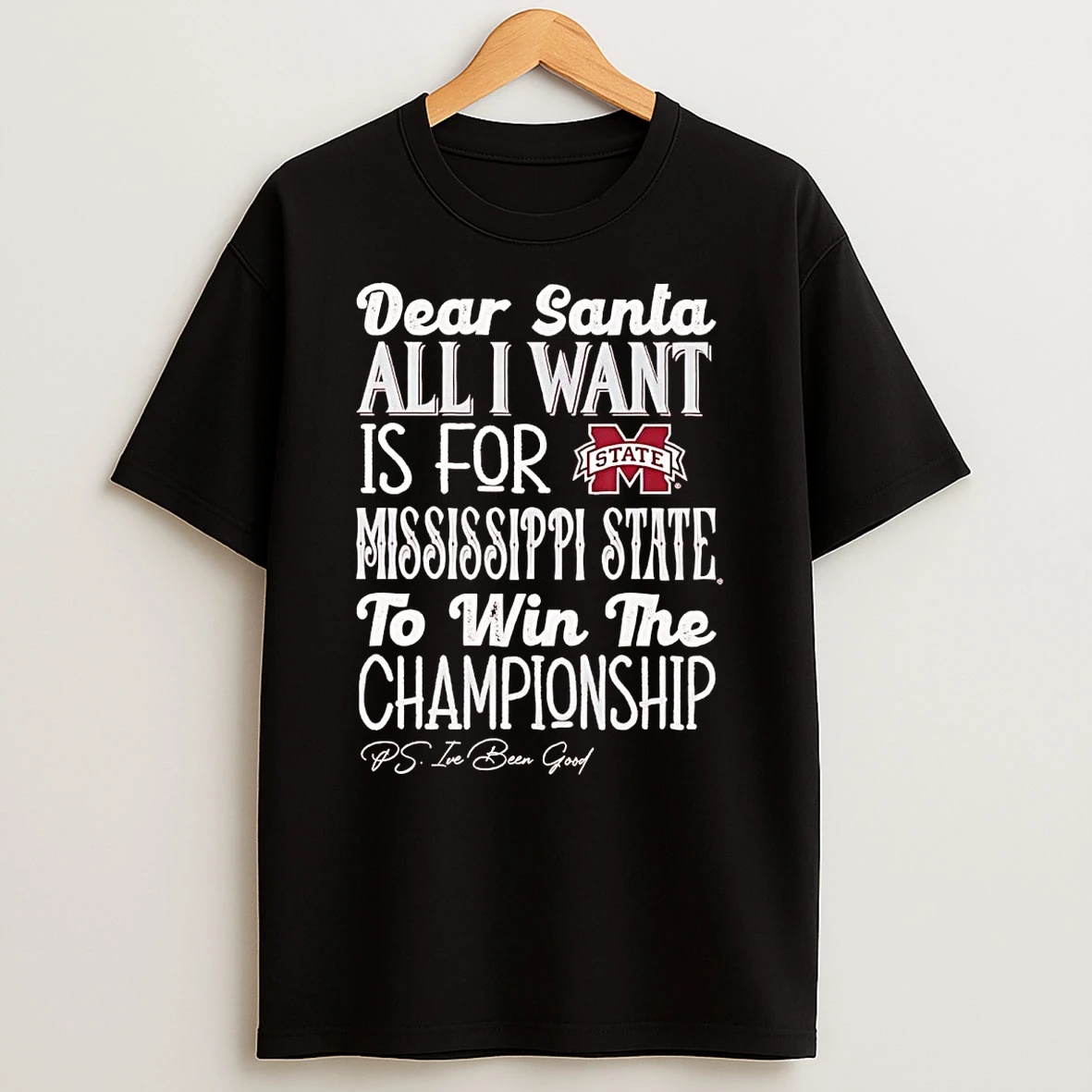 Dead Santa All I Want Is For The Mississippi State Bulldogs To Win The Championship T Shirt