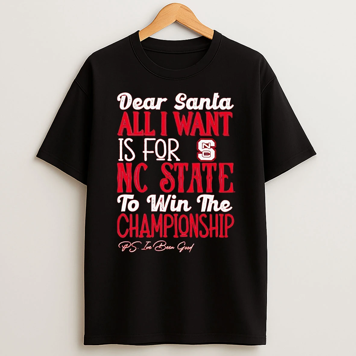 Dead Santa All I Want Is For The Nc State Wolfpack To Win The Championship T Shirt
