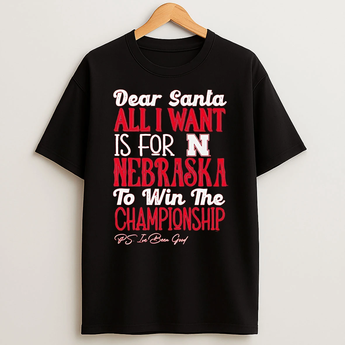Dead Santa All I Want Is For The Nebraska Cornhuskers To Win The Championship T Shirt