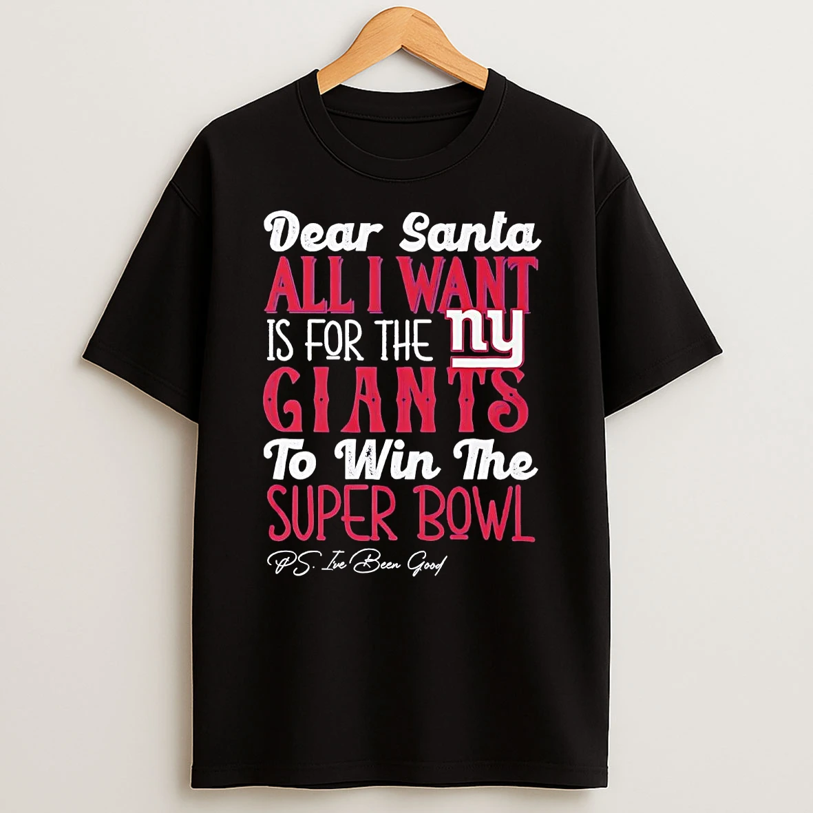 Dead Santa All I Want Is For The New York Giants To Win The Championship T Shirt