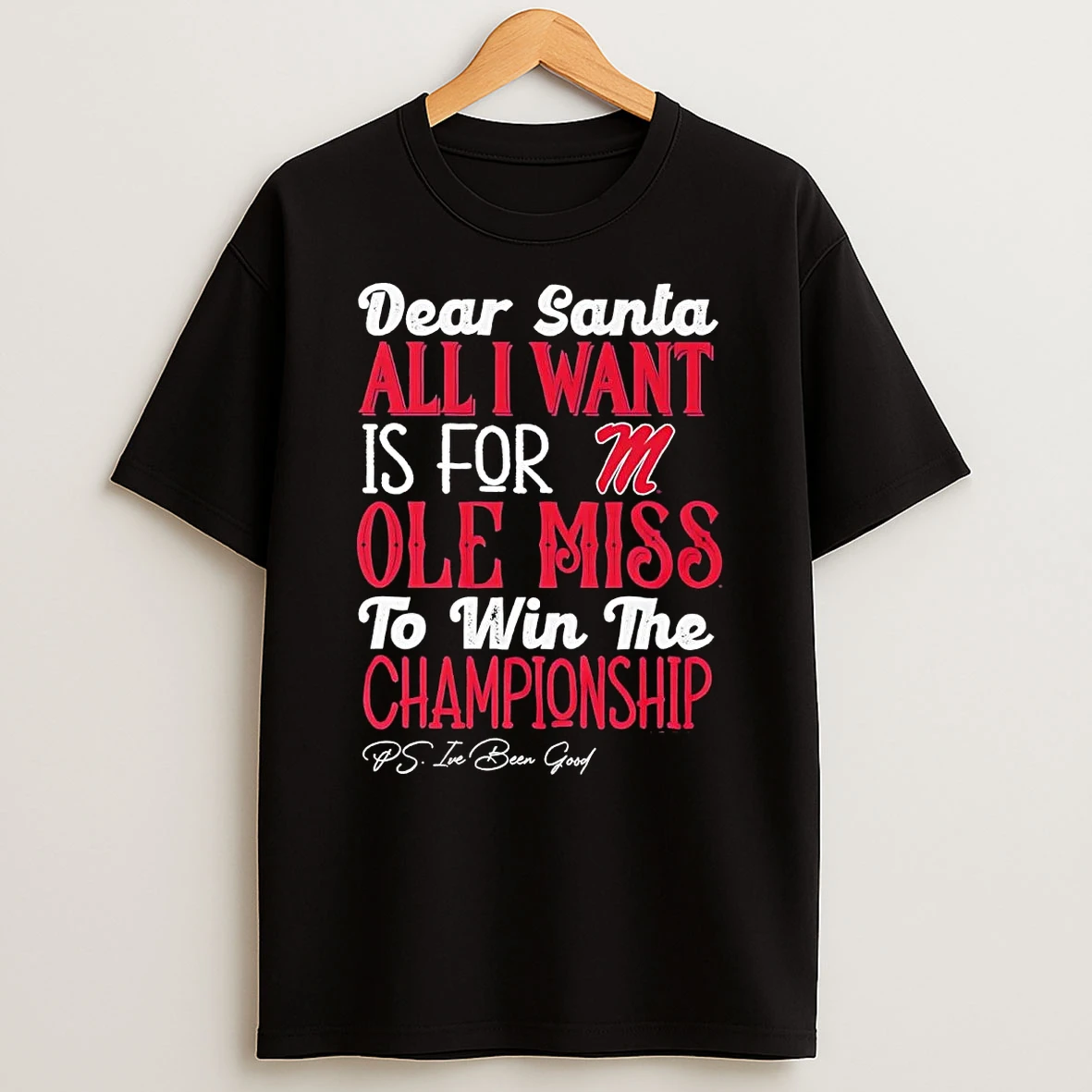 Dead Santa All I Want Is For The Ole Miss Rebels To Win The Championship T Shirt