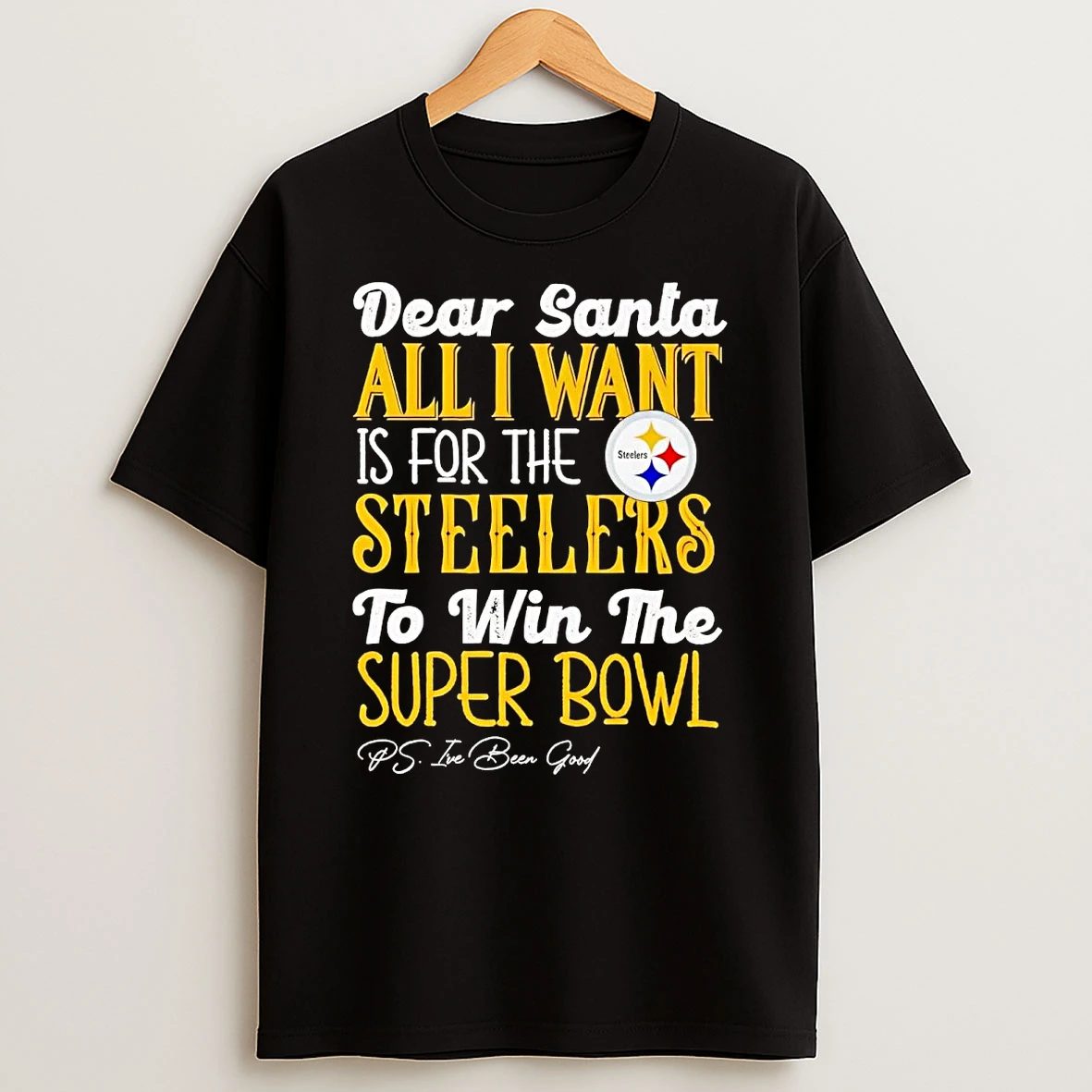 Dead Santa All I Want Is For The Pittsburgh Steelers To Win The Championship T Shirt
