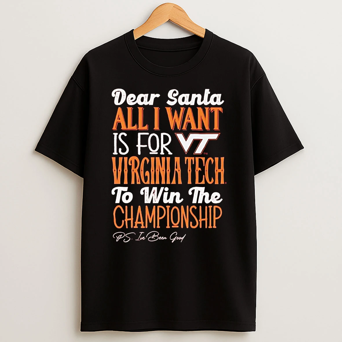 Dead Santa All I Want Is For The Virginia Tech Hokies To Win The Championship T Shirt