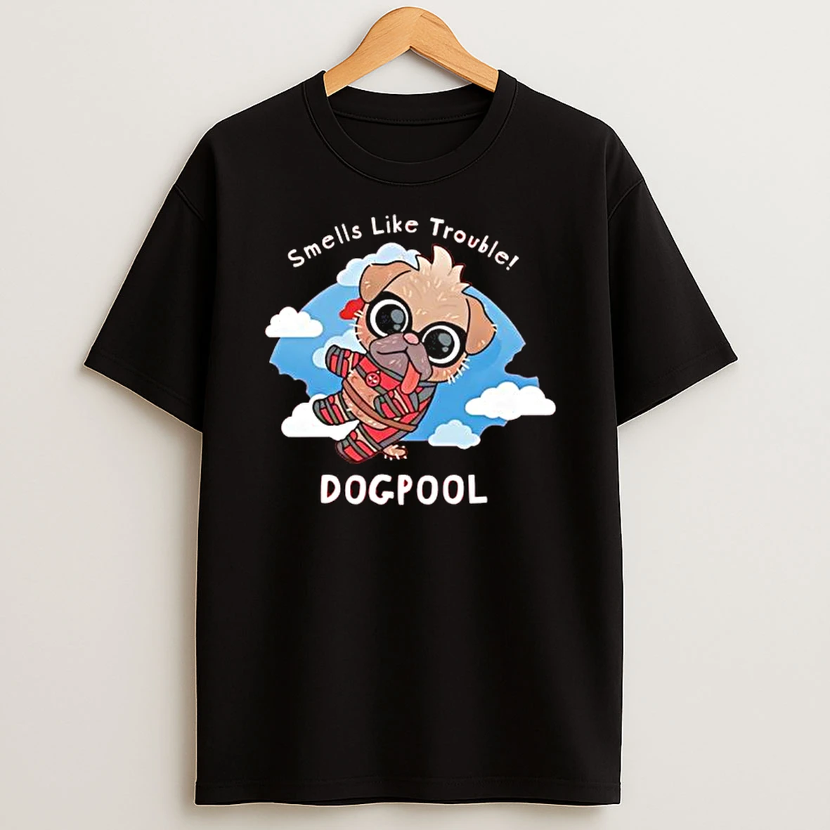 Deadpool Smells Like Trouble Dogpool Graphic T Shirt