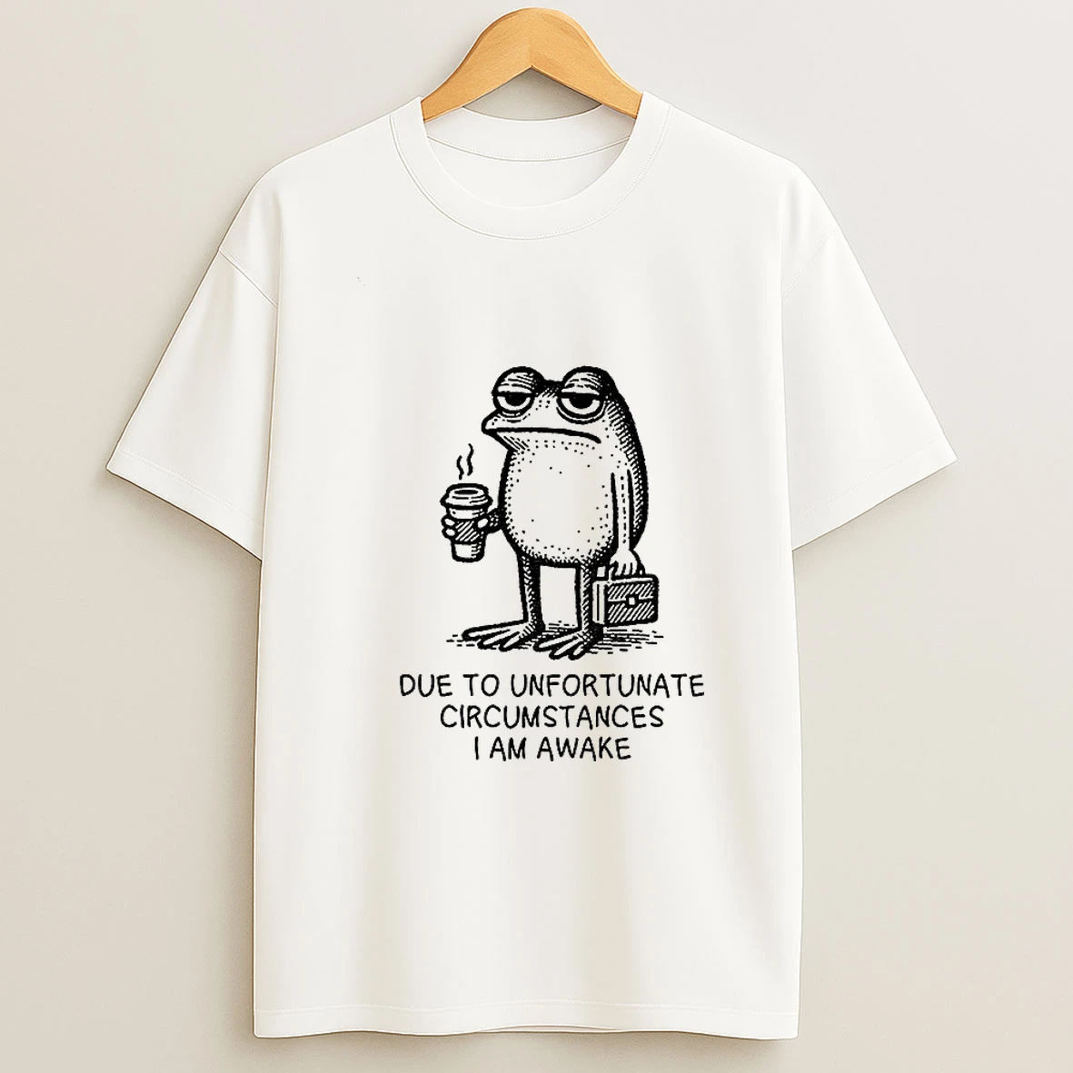 Decadent Frog Due To Unfortunate Circumstances I Am Awake T Shirt