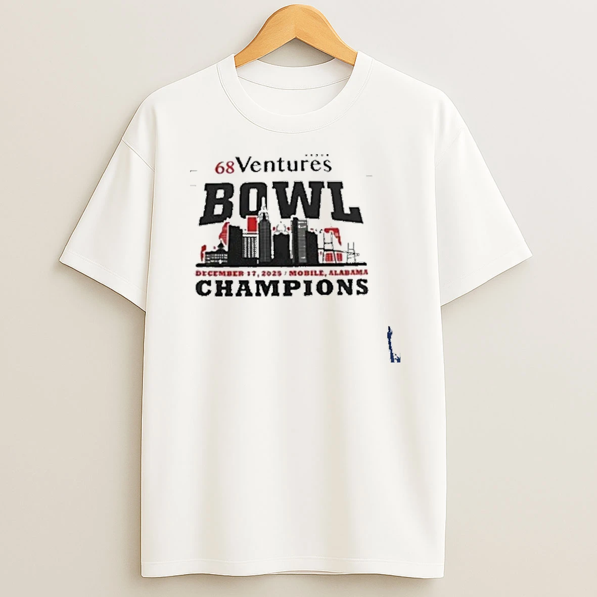 Delaware Blue Hens 68 Ventures Bowl Champions Skyline T Shirt