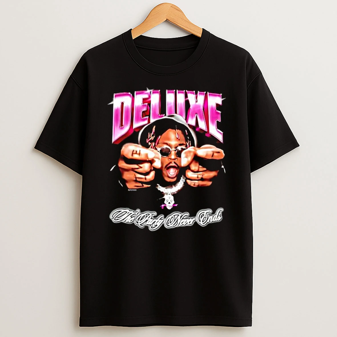 Deluxe The Party Never Ends Graphic Print T Shirt
