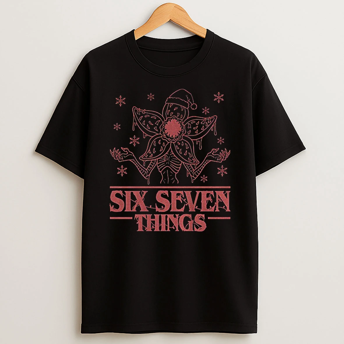 Demogorgon Stranger Things Six Seven Things Christmas Merry Christmas T Shirt