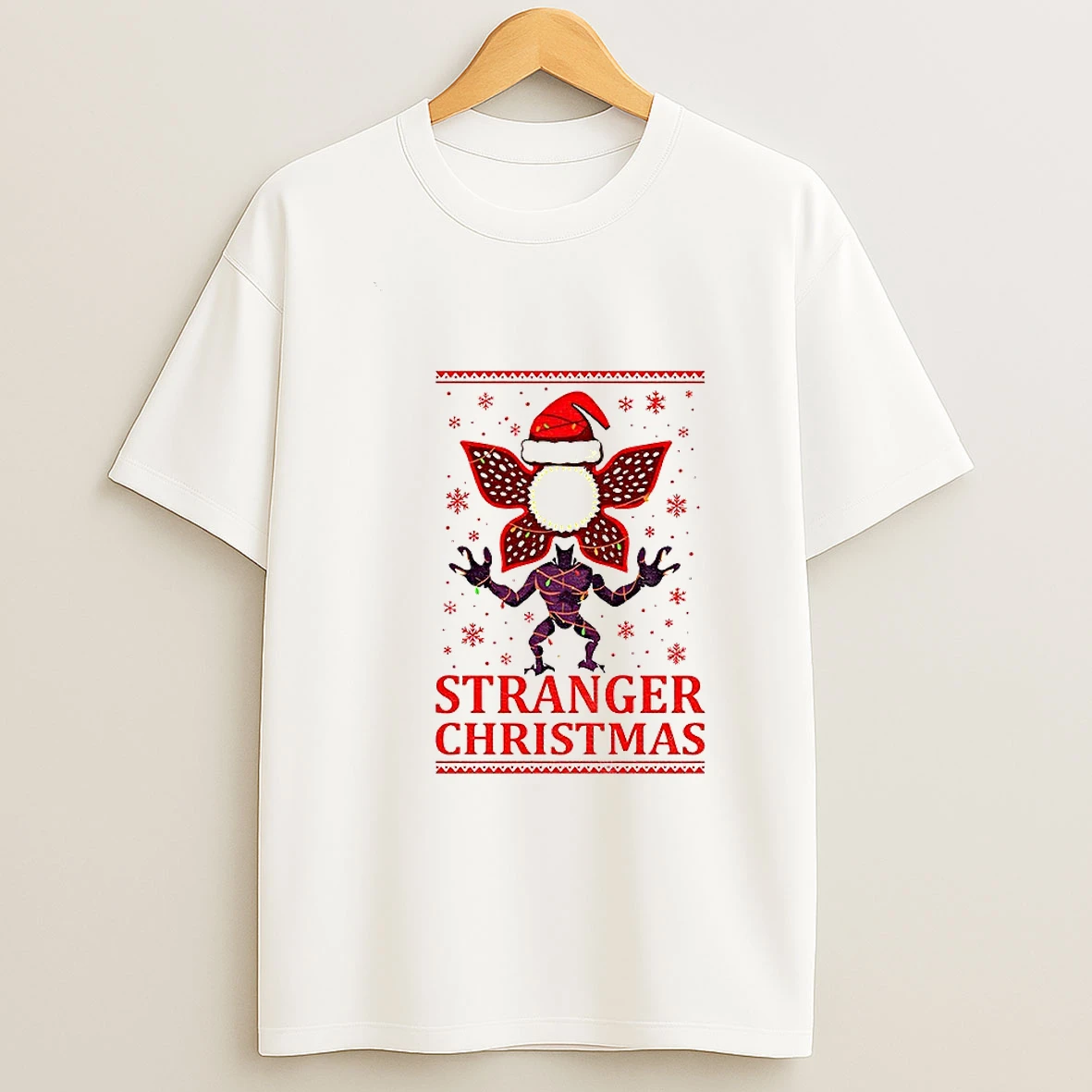 Demogorgon Stranger Things Upside Down Xmas Merry Christmas T Shirt