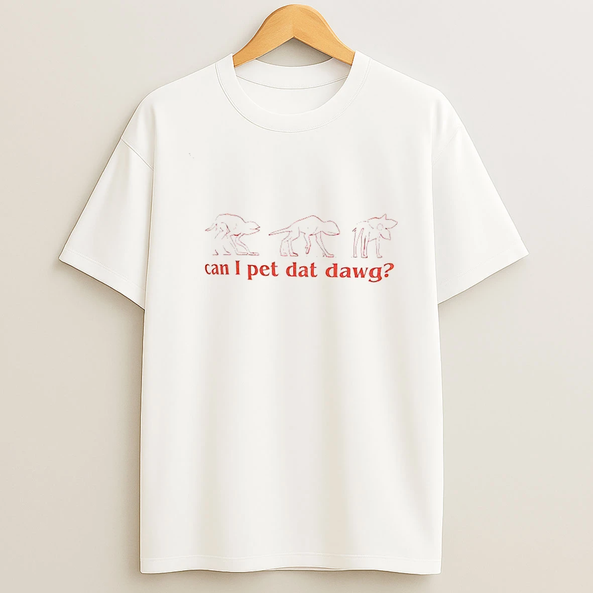 Demogorgon Stranger Things Can I Pet Dat Dawg Dart The Dog T Shirt