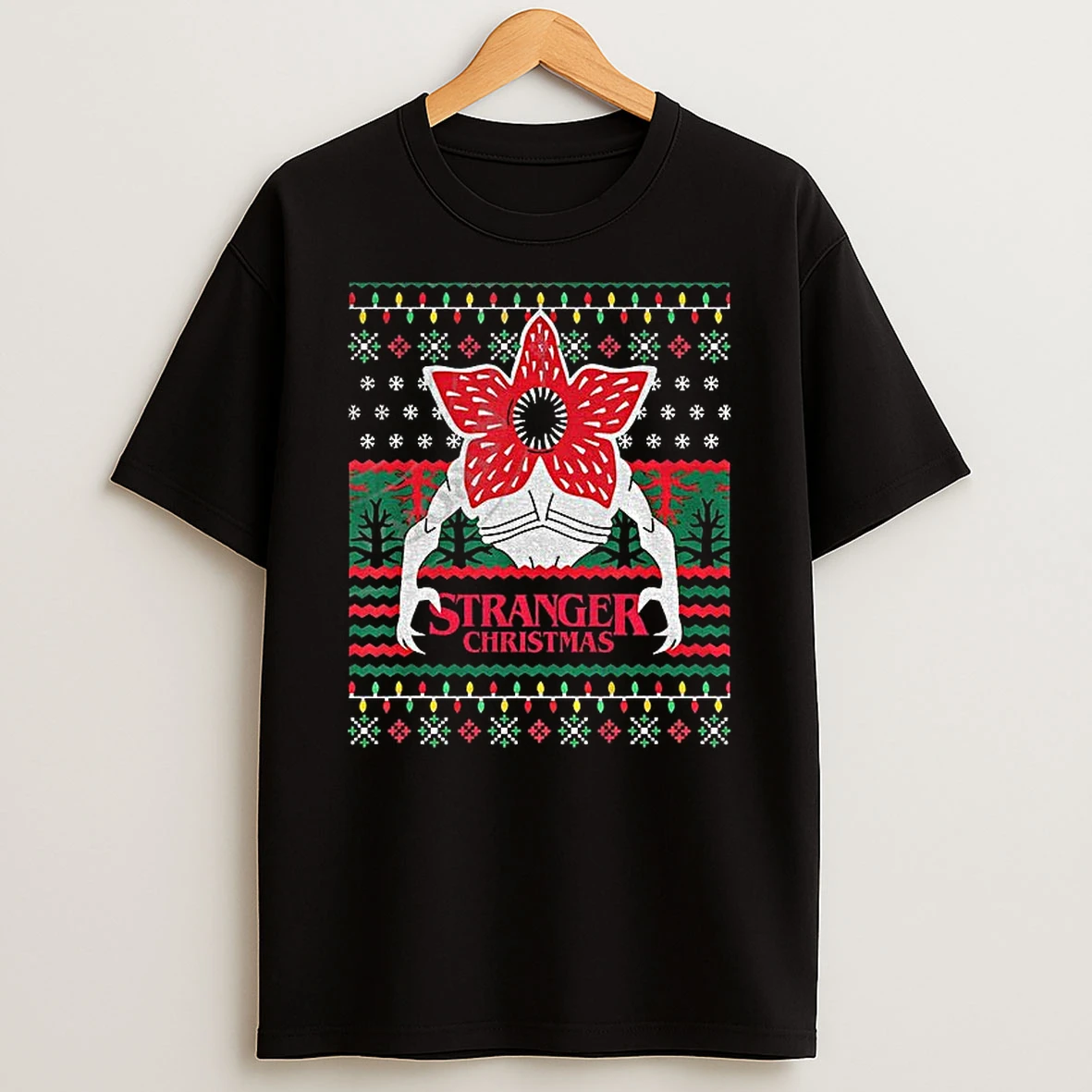 Demogorgon Upside Down Stranger Things Christmas Things T Shirt