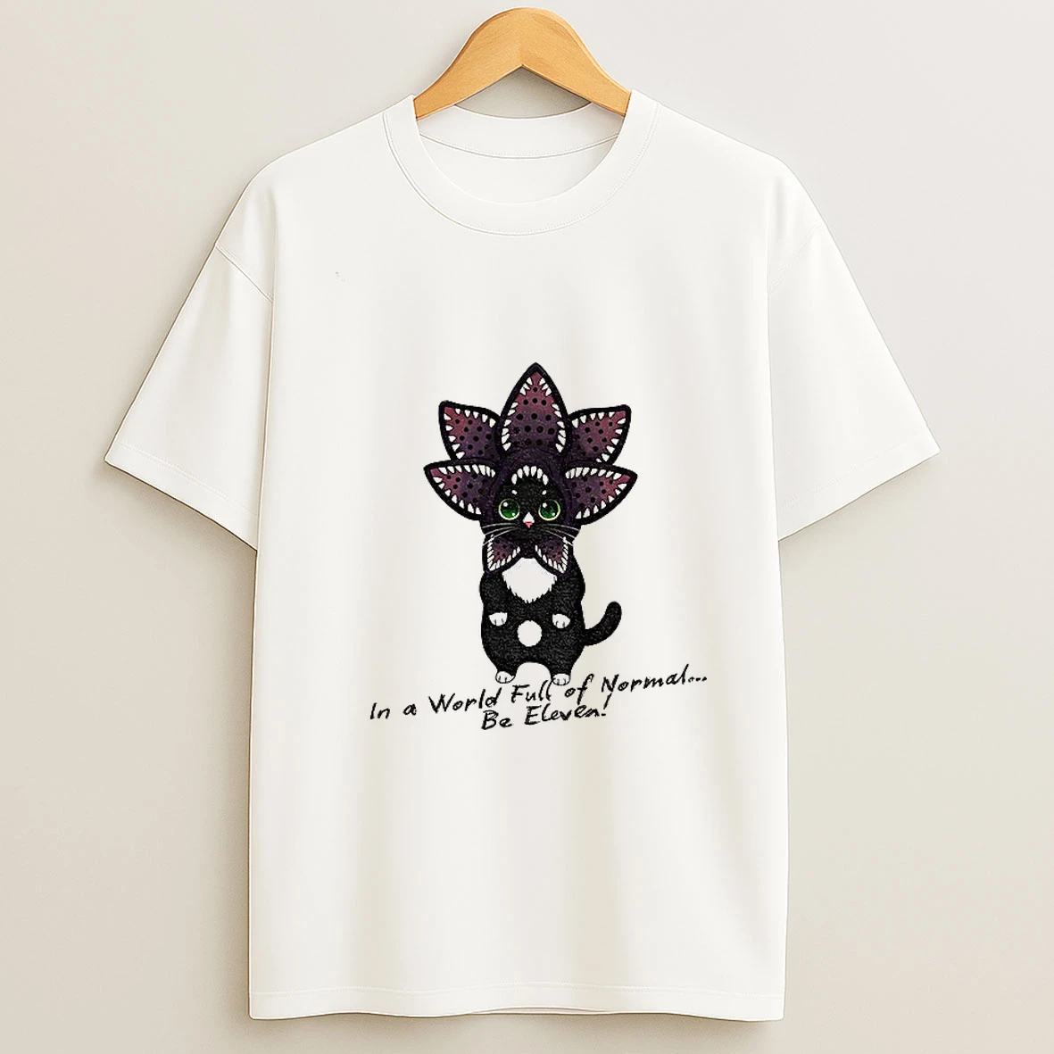 Demogorgon Cat In A World Full Of Normal Be Eleven Cartoon T Shirt