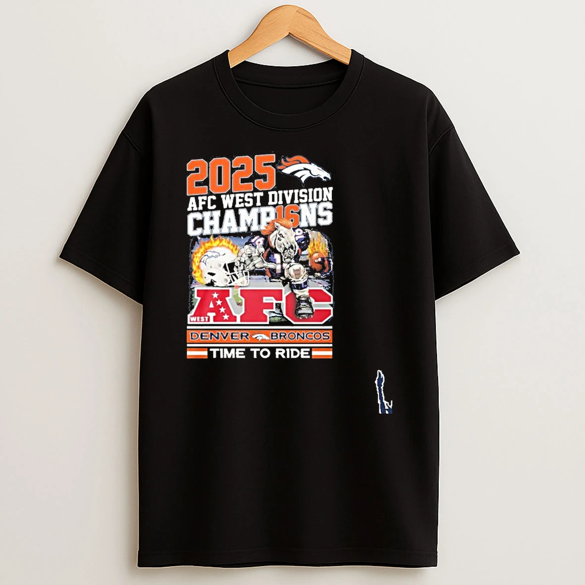 Denver Broncos 2025 Afc West Division Champions Mascot Time To Ride T Shirt