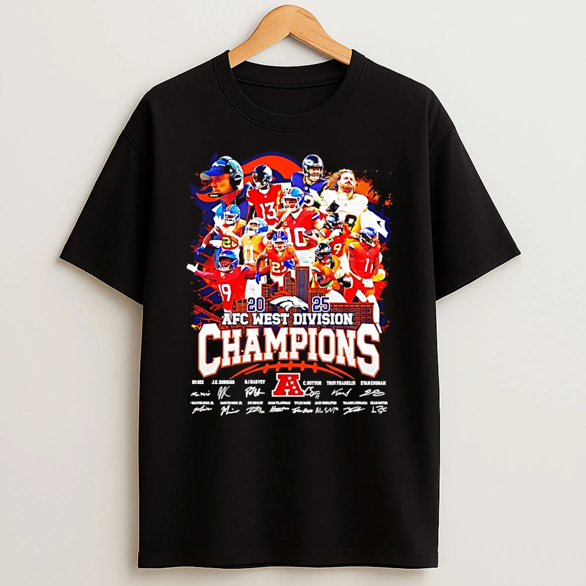 Denver Broncos 2025 Afc West Division Champions All Player T Shirt