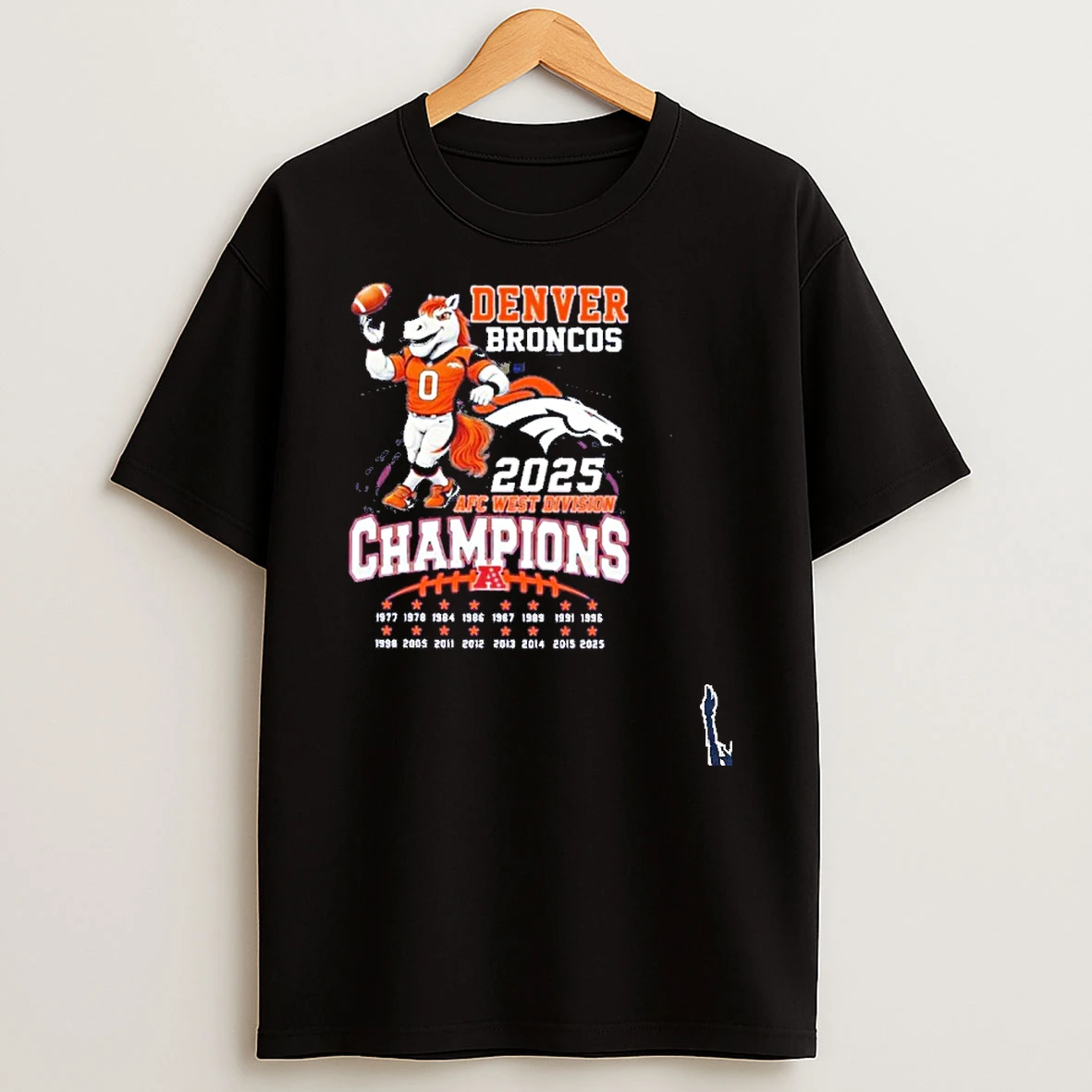Denver Broncos 2025 Afc West Division Champions Mascot T Shirt