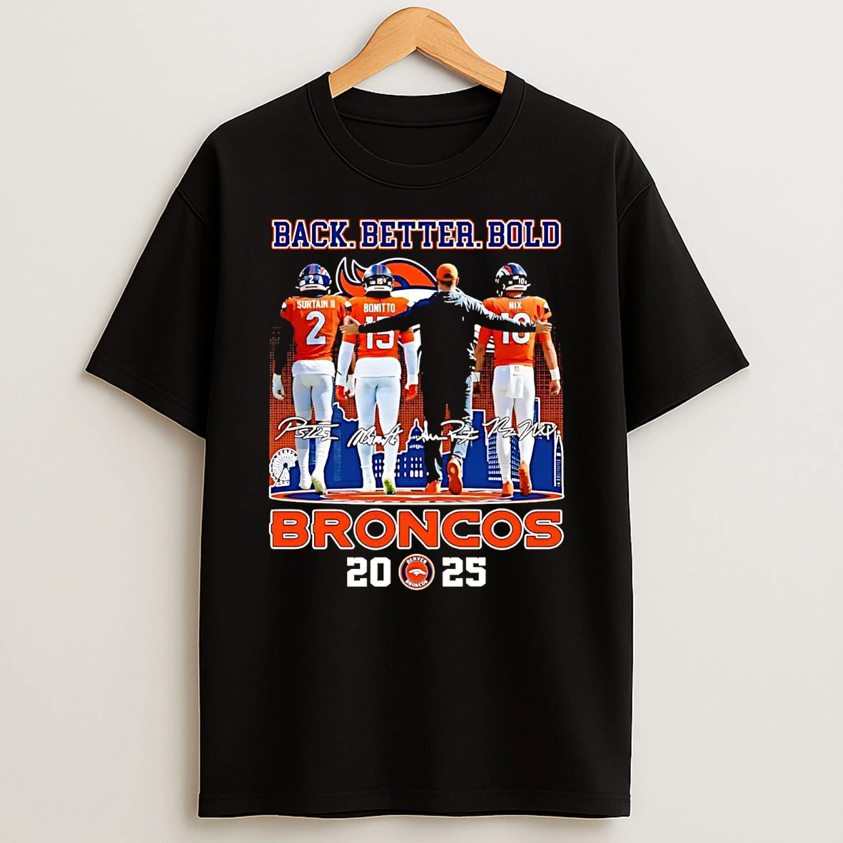 Denver Broncos 2025 Back Better Bold City Skyline T Shirt