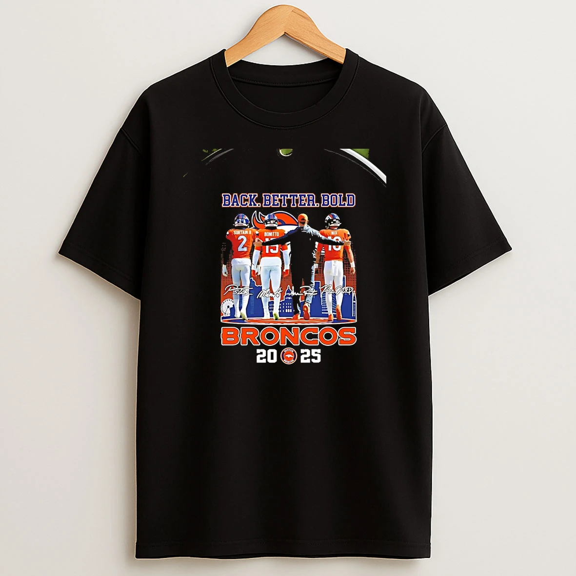 Denver Broncos 2025 Back Better Bold City Skyline Chriast T Shirt