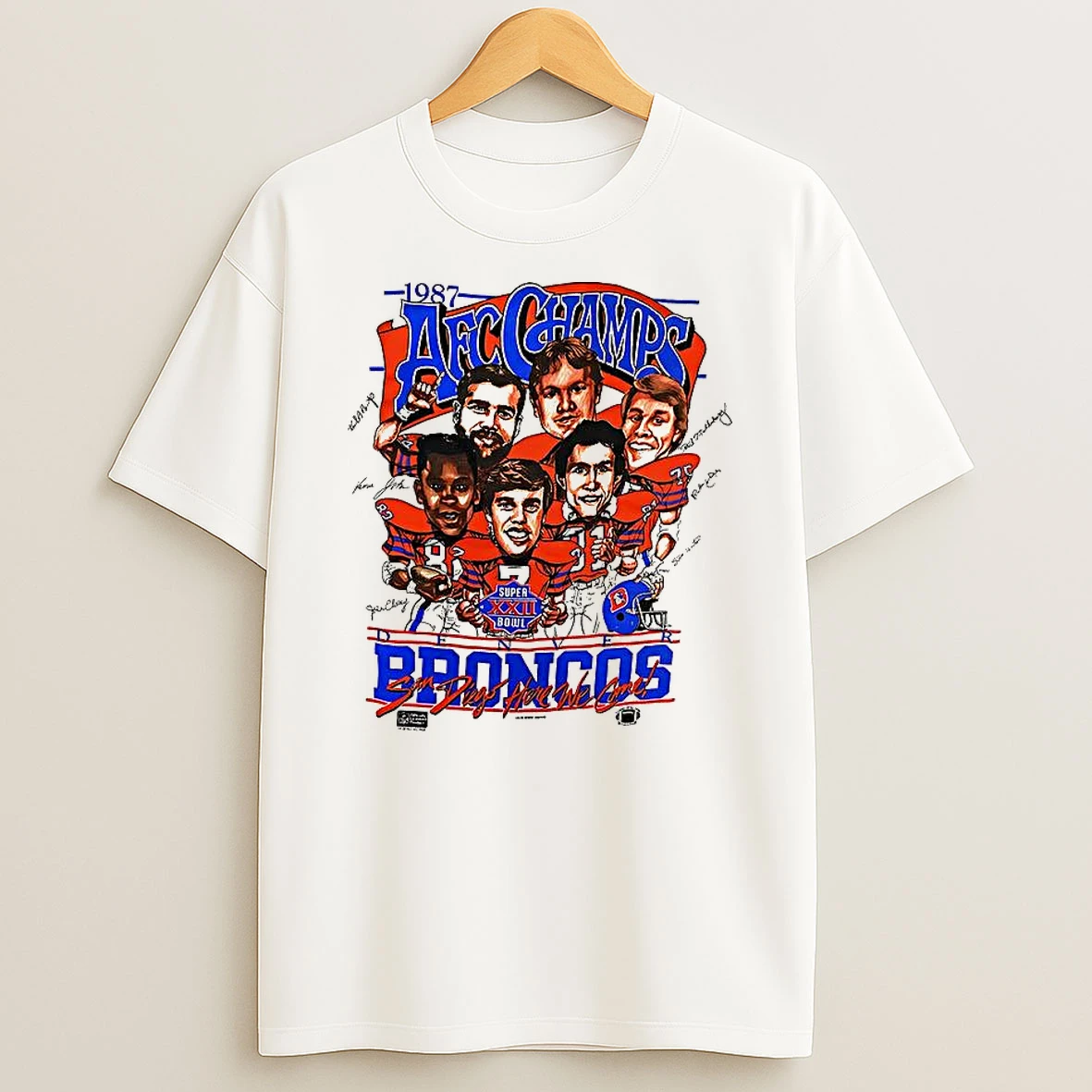 Denver Broncos Afc Champs 1987 Signature T Shirt