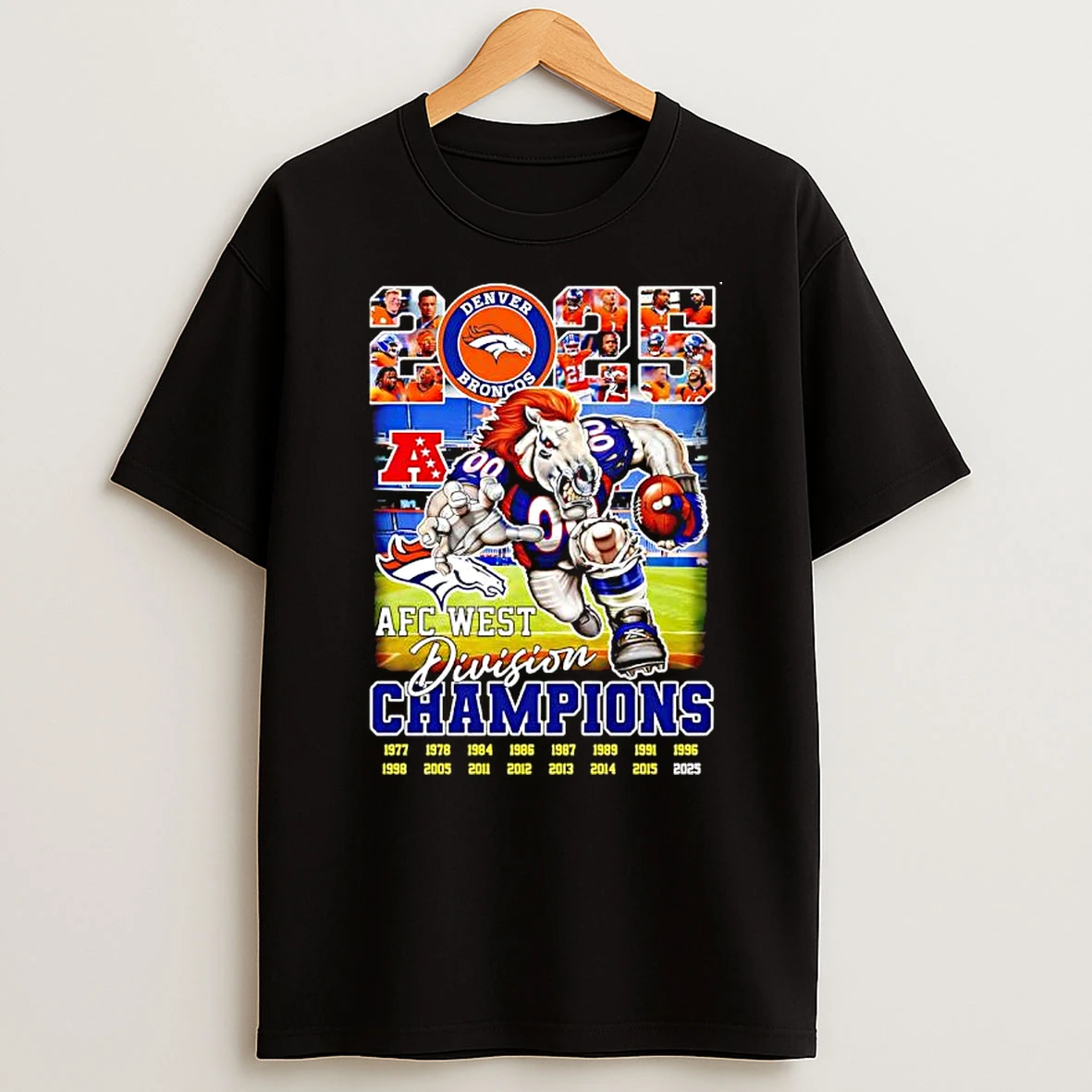 Denver Broncos Afc West Division Champions 2025 Mascot T Shirt