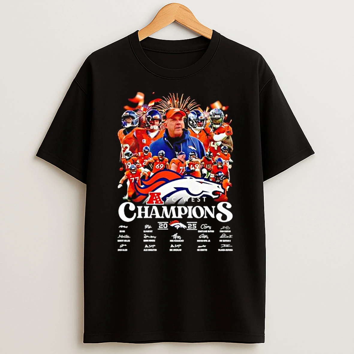 Denver Broncos Afc West Champions Signatures T Shirt