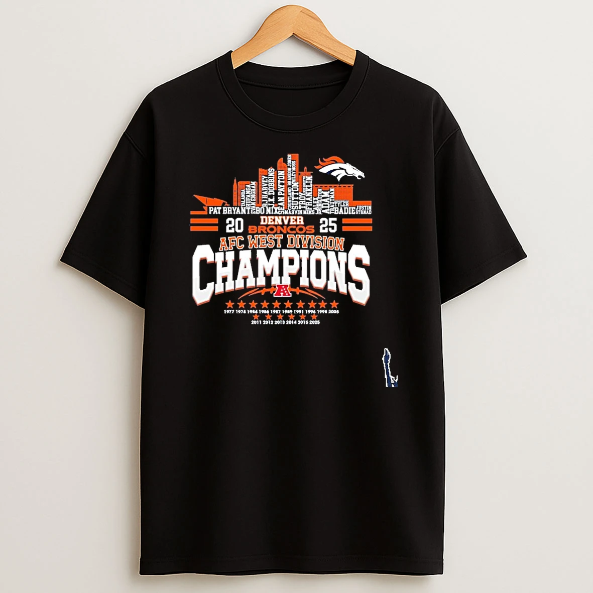 Denver Broncos Afc West Division Champions City Text T Shirt