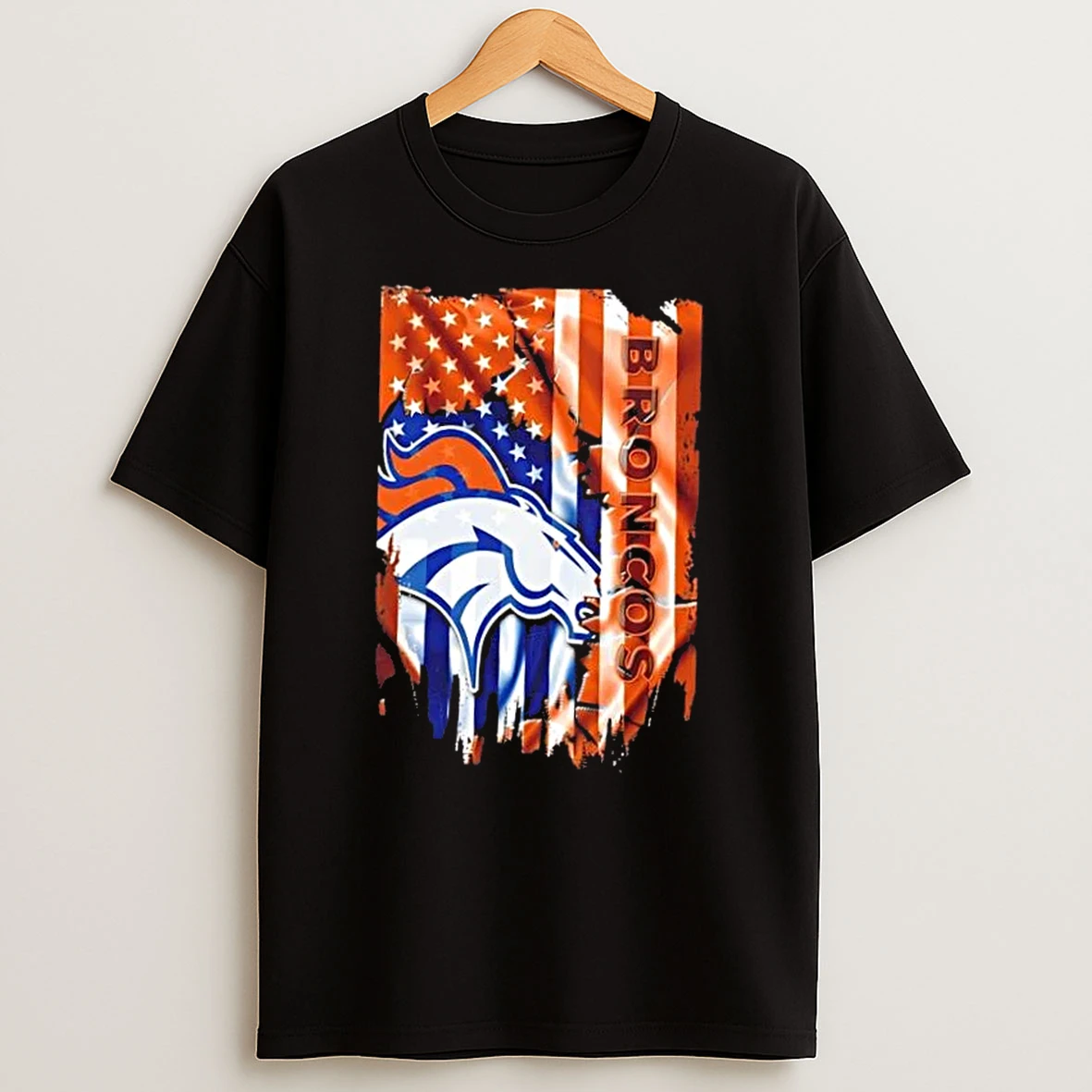 Denver Broncos Football X American Flag T Shirt