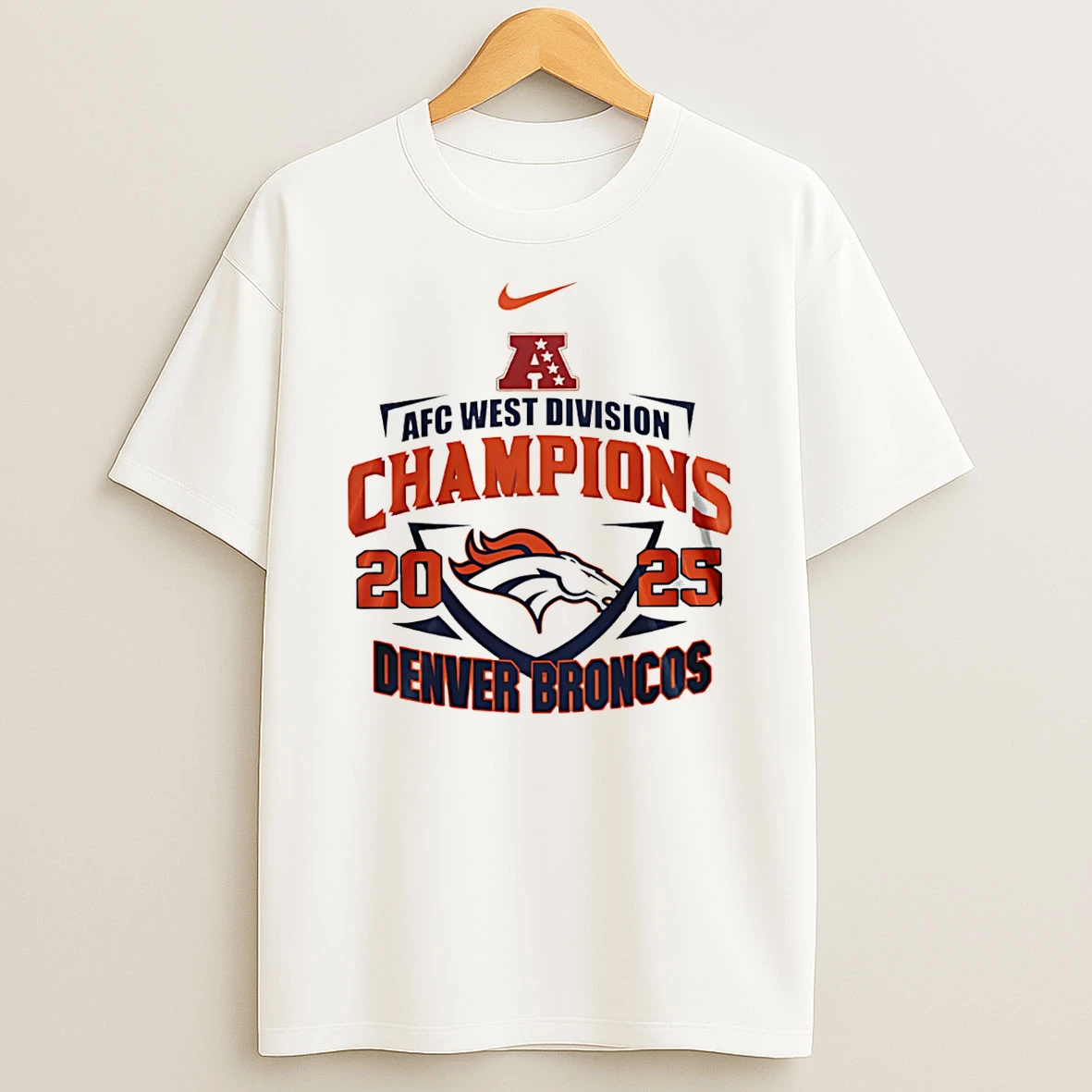 Denver Broncos Nfl Afc West Champions 2025 Mascot T Shirt