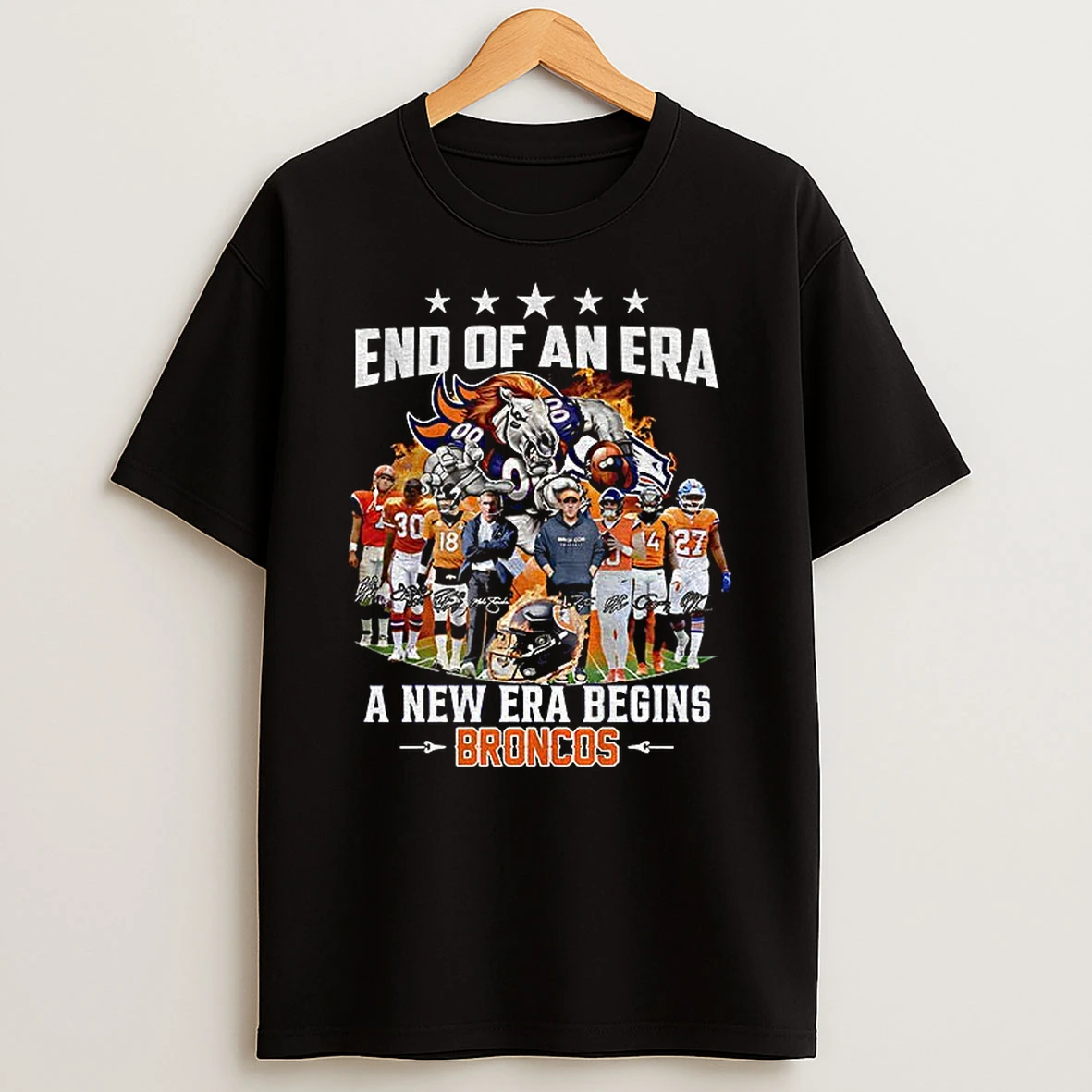 Denver Broncos End Of An Era A New Era Begins Football Nfl 2025 T Shirt