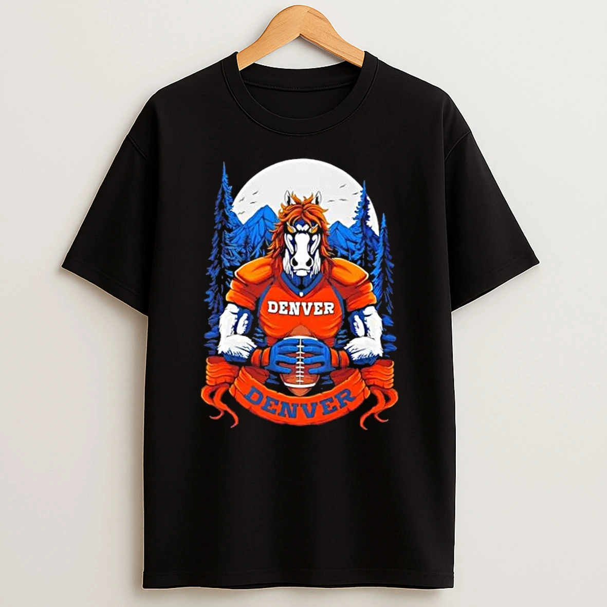 Denver Broncos Football Mascot Hug The Ball T Shirt