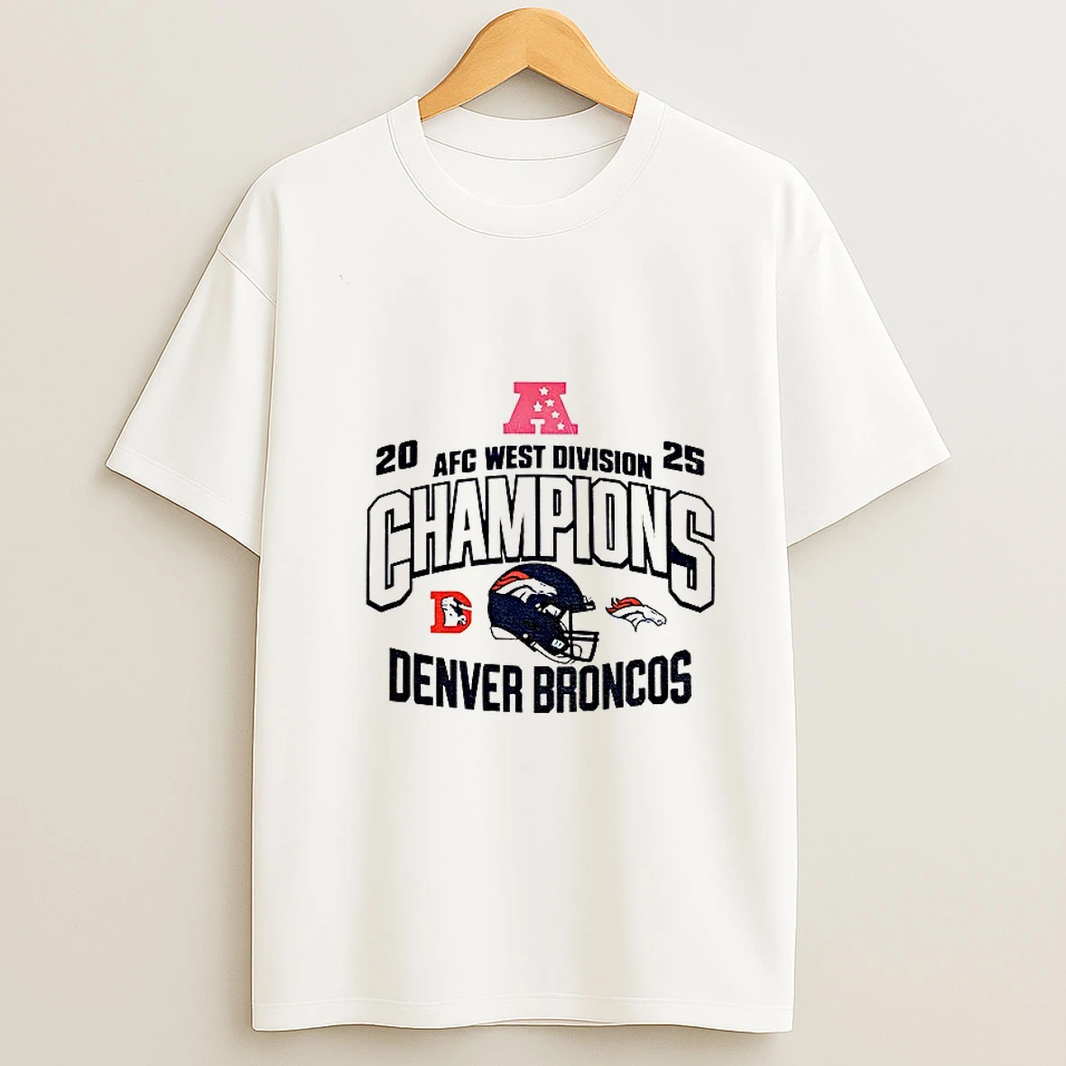 Denver Broncos Helmet Afc West Division Champions 2025 T Shirt
