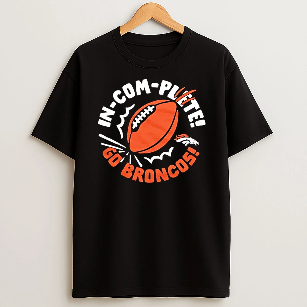 Denver Broncos Incomplete Football T Shirt