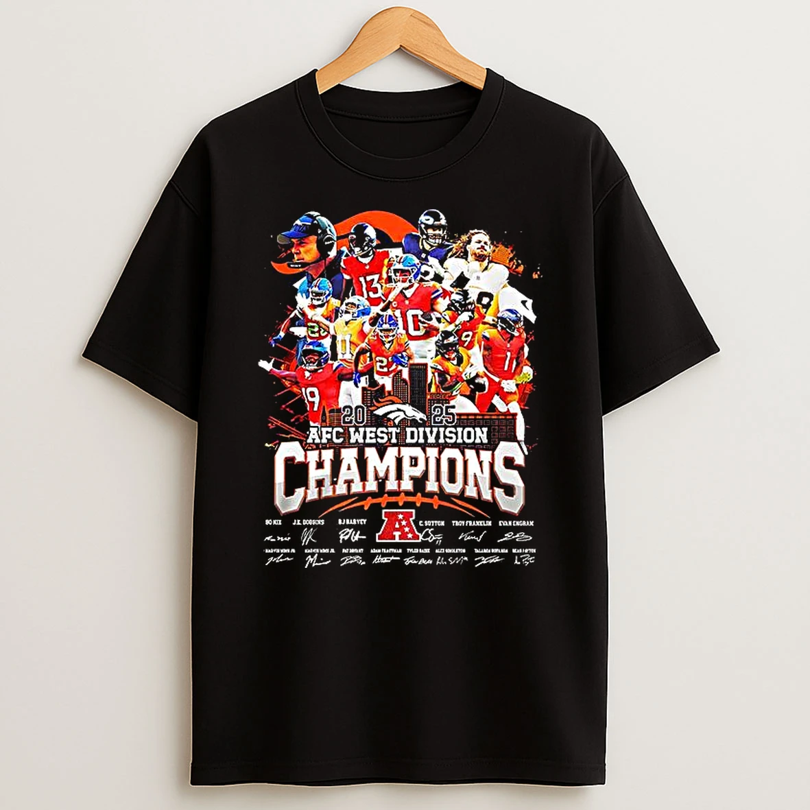 Denver Broncos Teams 2025 Afc West Division Champions Signature T Shirt