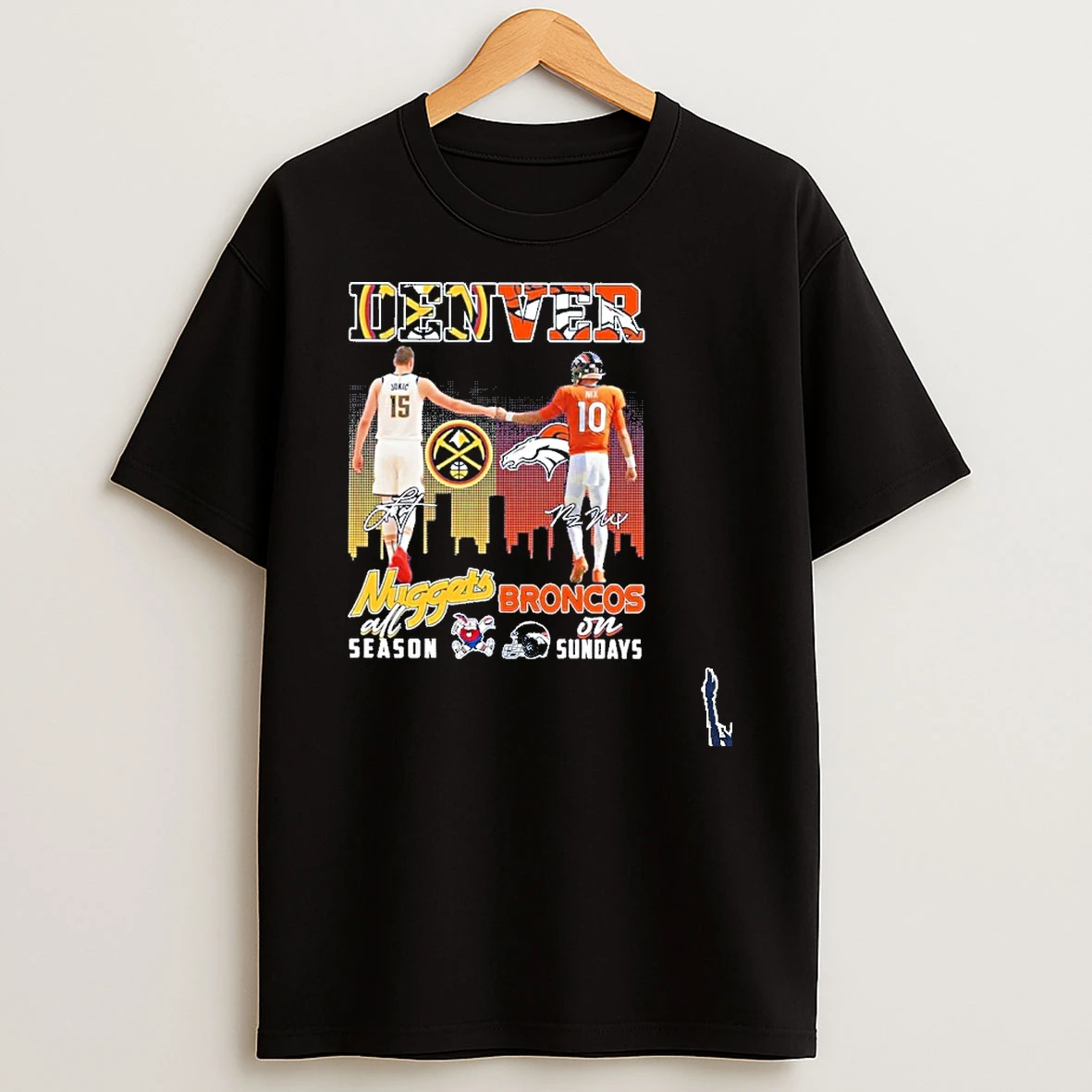 Denver Nuggets All Season X Broncos On Sundays Player Signature City T Shirt