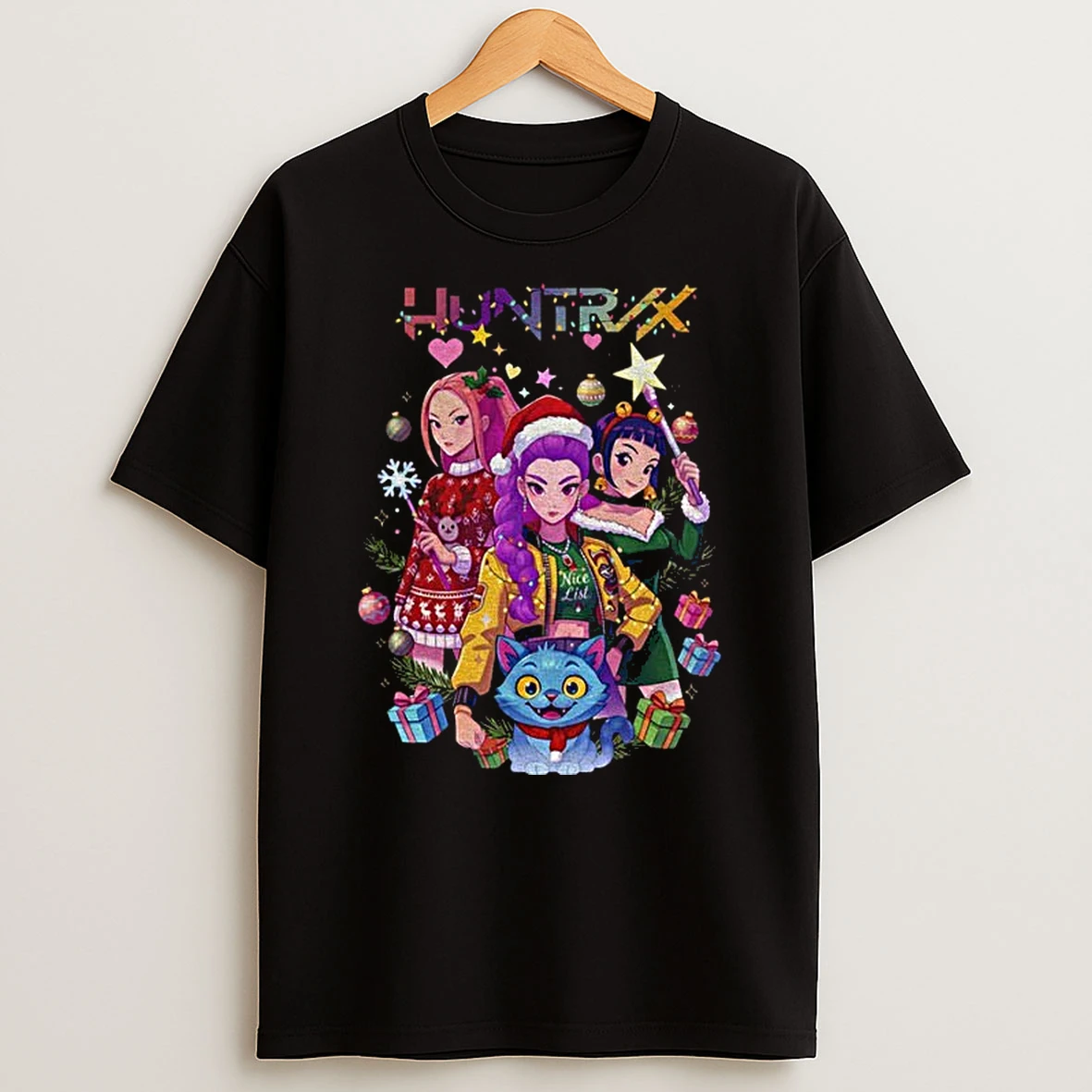 Derpy Tiger Huntrix Girls Merry Christmas T Shirt
