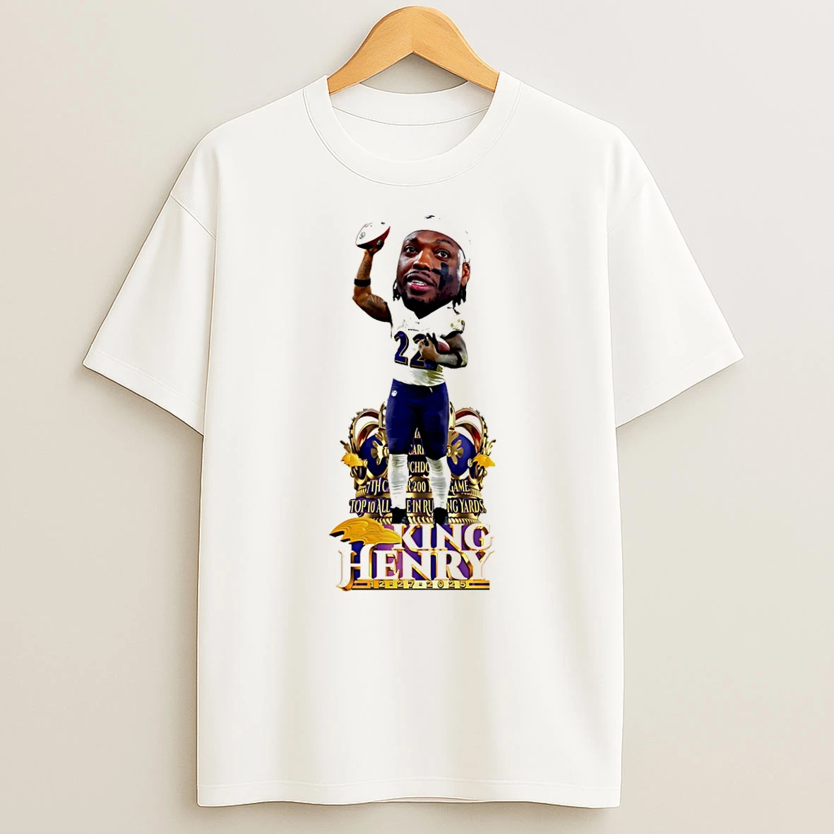Derrick Henry Baltimore Ravens Historic Night Caricature T Shirt